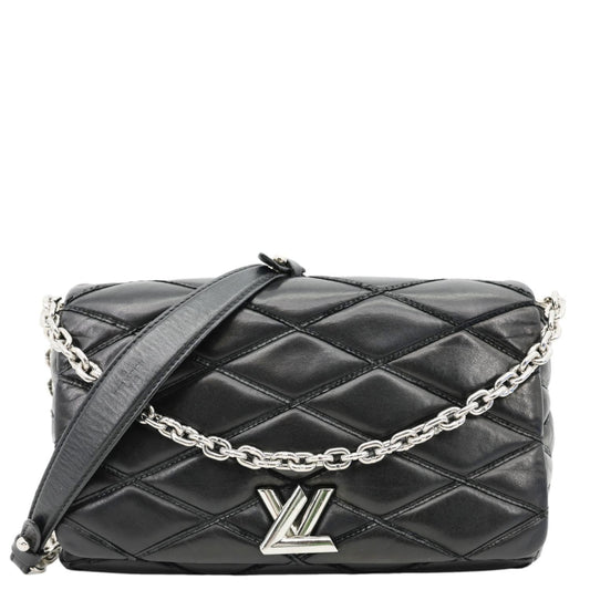 LOUIS VUITTON GO-14 MM Malletage Quilted Lambskin Leather Crossbody Bag Black