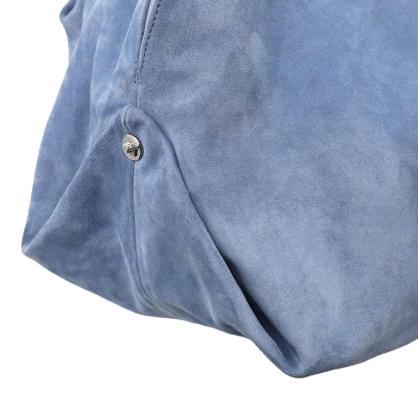 VERSACE Protea Suede Shoulder Bag Blue