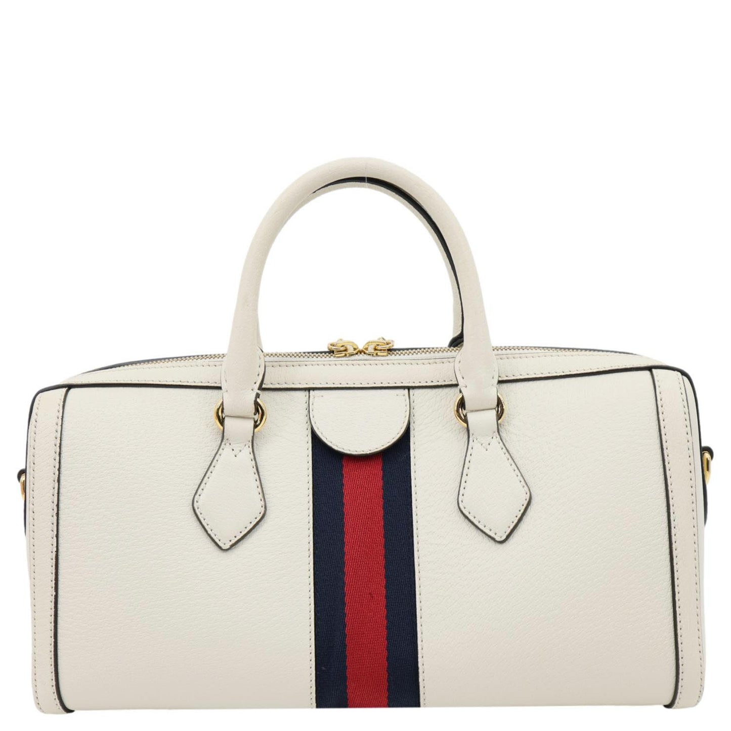 GUCCI Ophidia GG Medium Web Leather Top Handle Shoulder Bag Beige 524532
