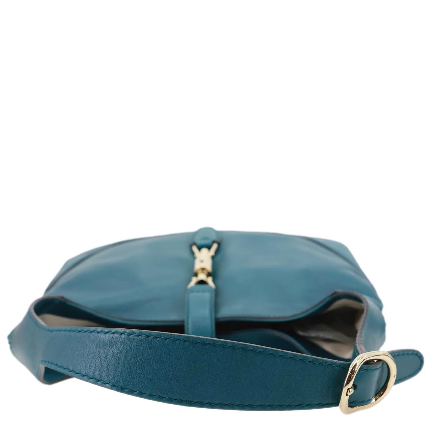 GUCCI Jackie Medium Leather Hobo Bag Teal 277520