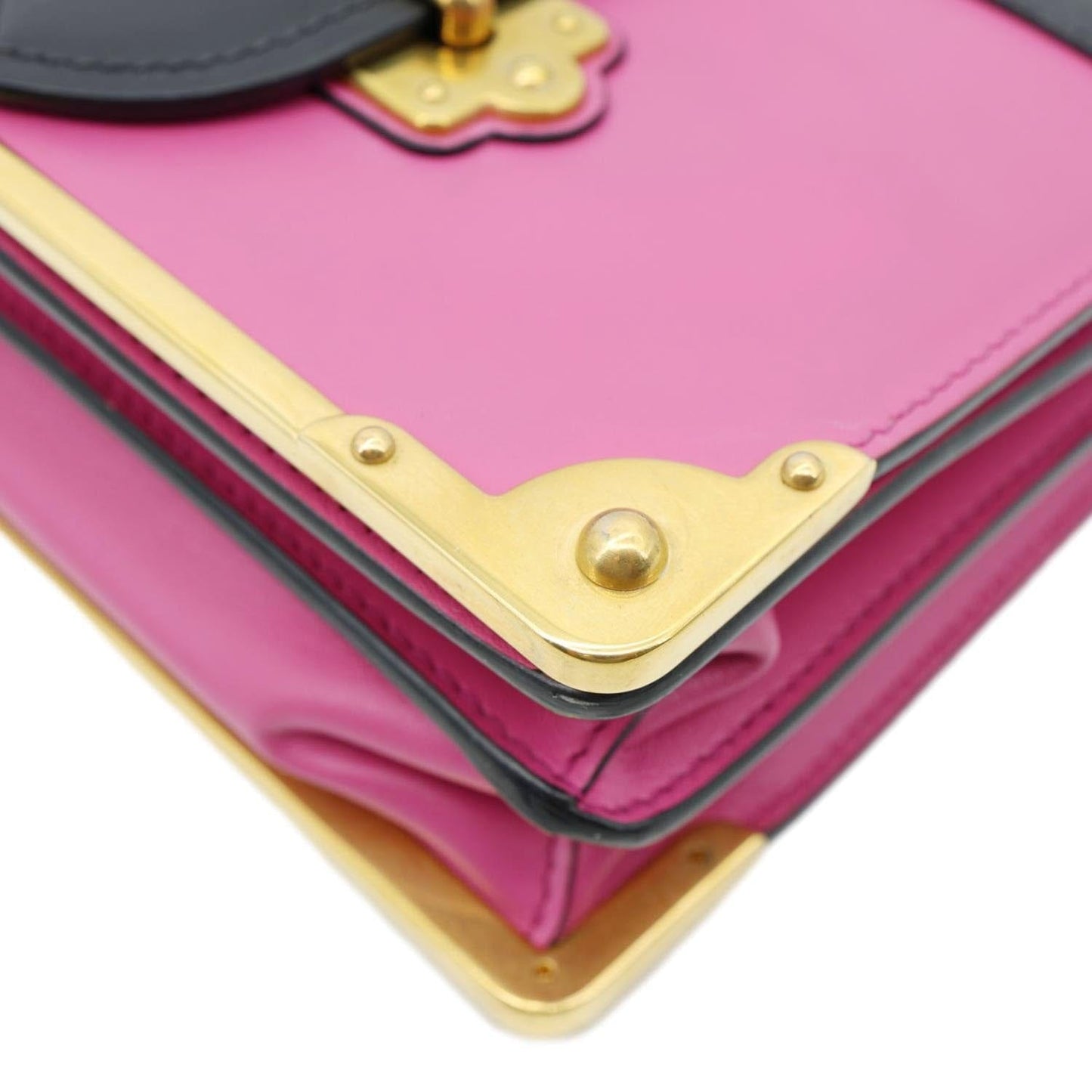 PRADA Cahier City Calf Saffiano Leather Shoulder Bag Pink