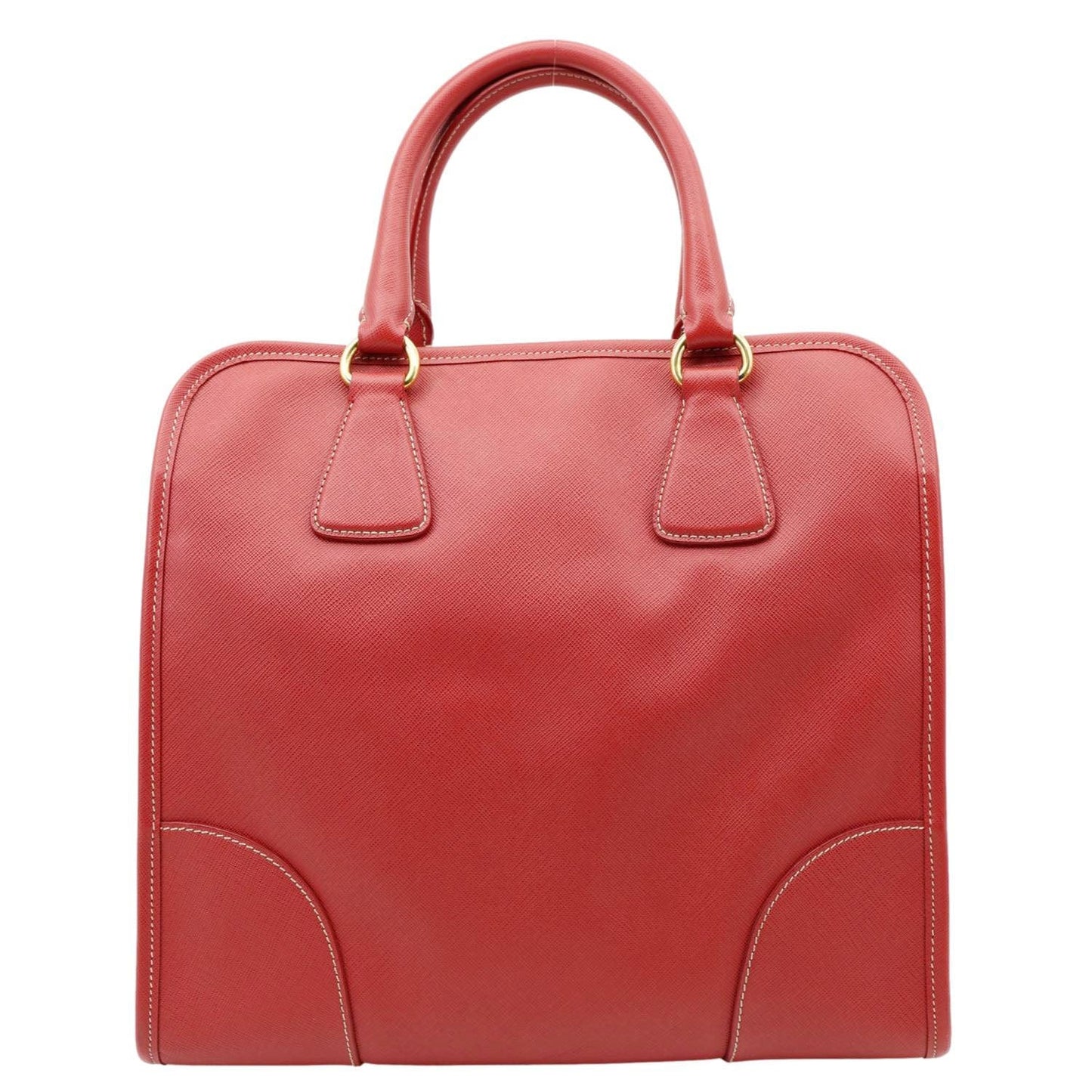 PRADA Saffiano Lux Leather Shoulder Bag Red