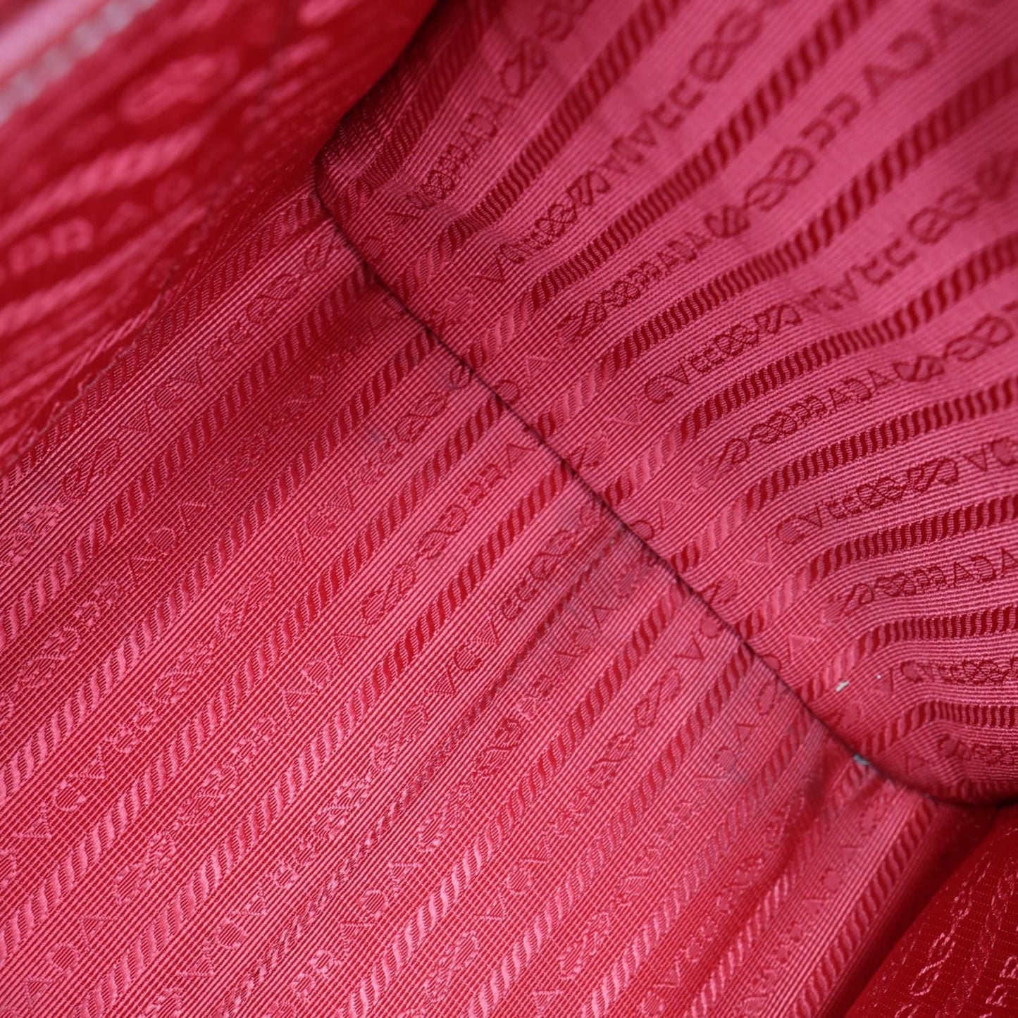 PRADA Saffiano Lux Leather Shoulder Bag Red