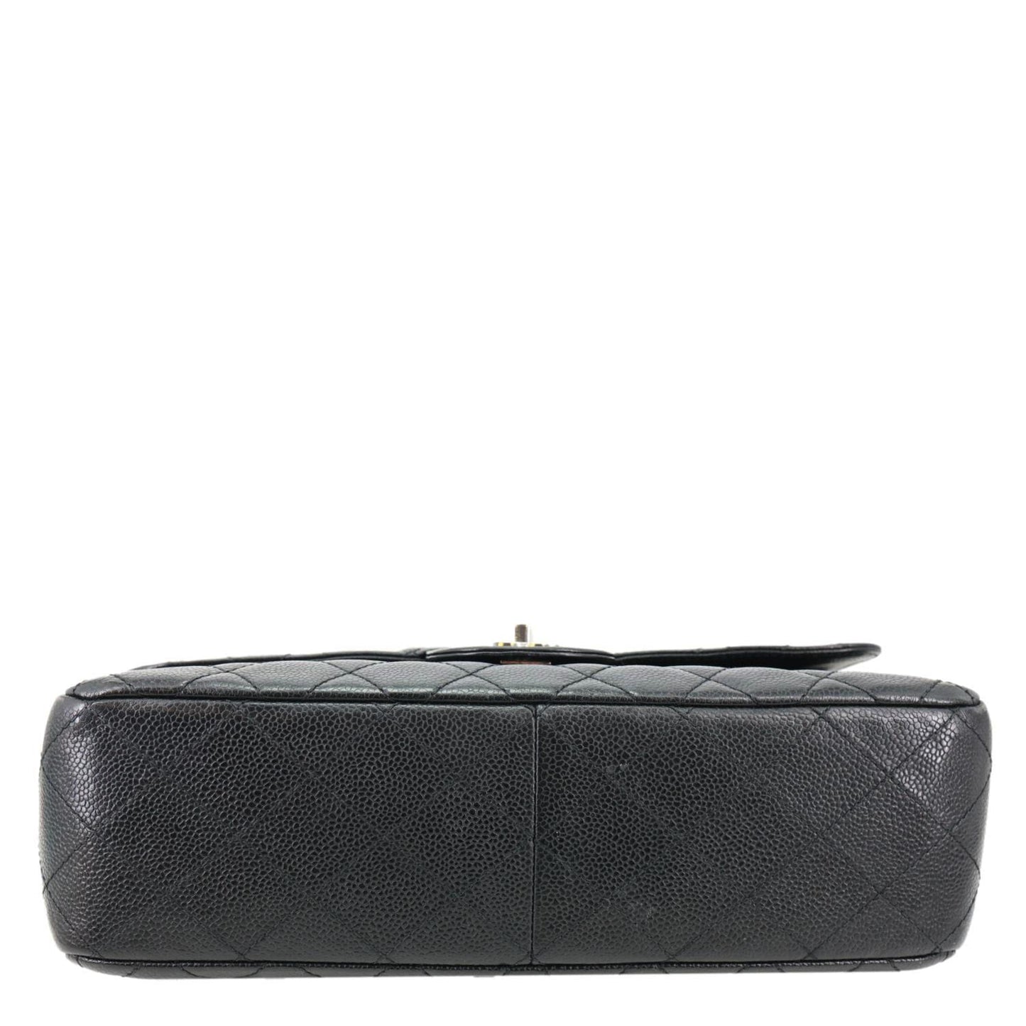 CHANEL Jumbo Classic Single Flap Quilted Caviar Leather Shoulder Bag Black