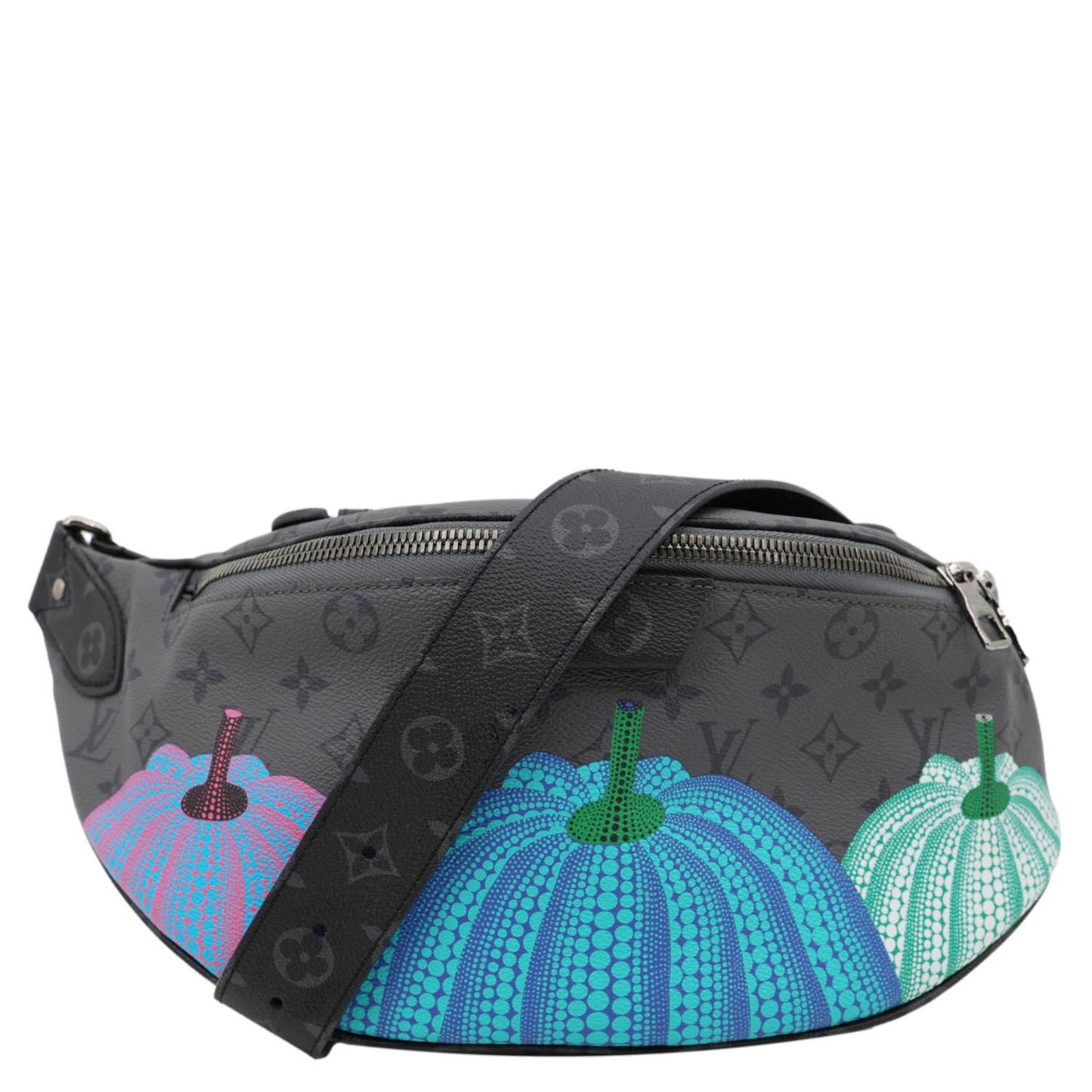 LOUIS VUITTON LV X YK Monogram Reverse Eclipse Pumpkin Canvas Bumbag Gray