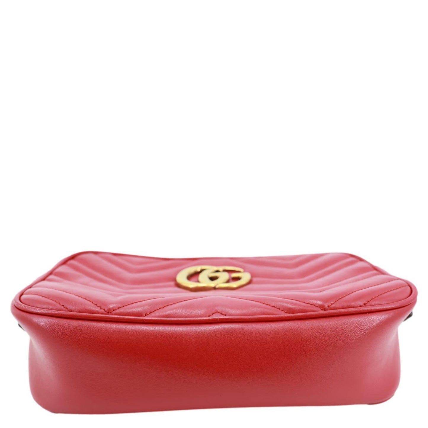 GUCCI GG Marmont Small Calfskin Matelasse Leather Crossbody Bag Red 447632
