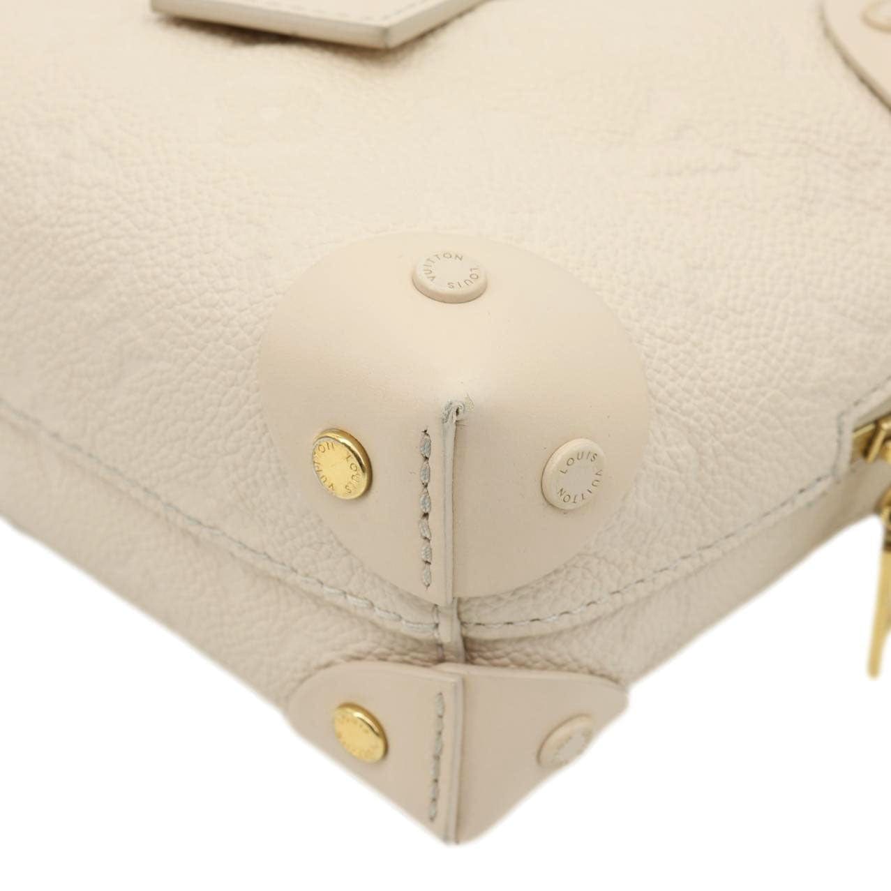 LOUIS VUITTON Petite Malle Souple Monogram Empreinte Leather Shoulder Bag Cream
