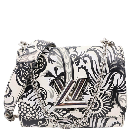 LOUIS VUITTON Twist PM Floral Epi Leather Crossbody Bag White