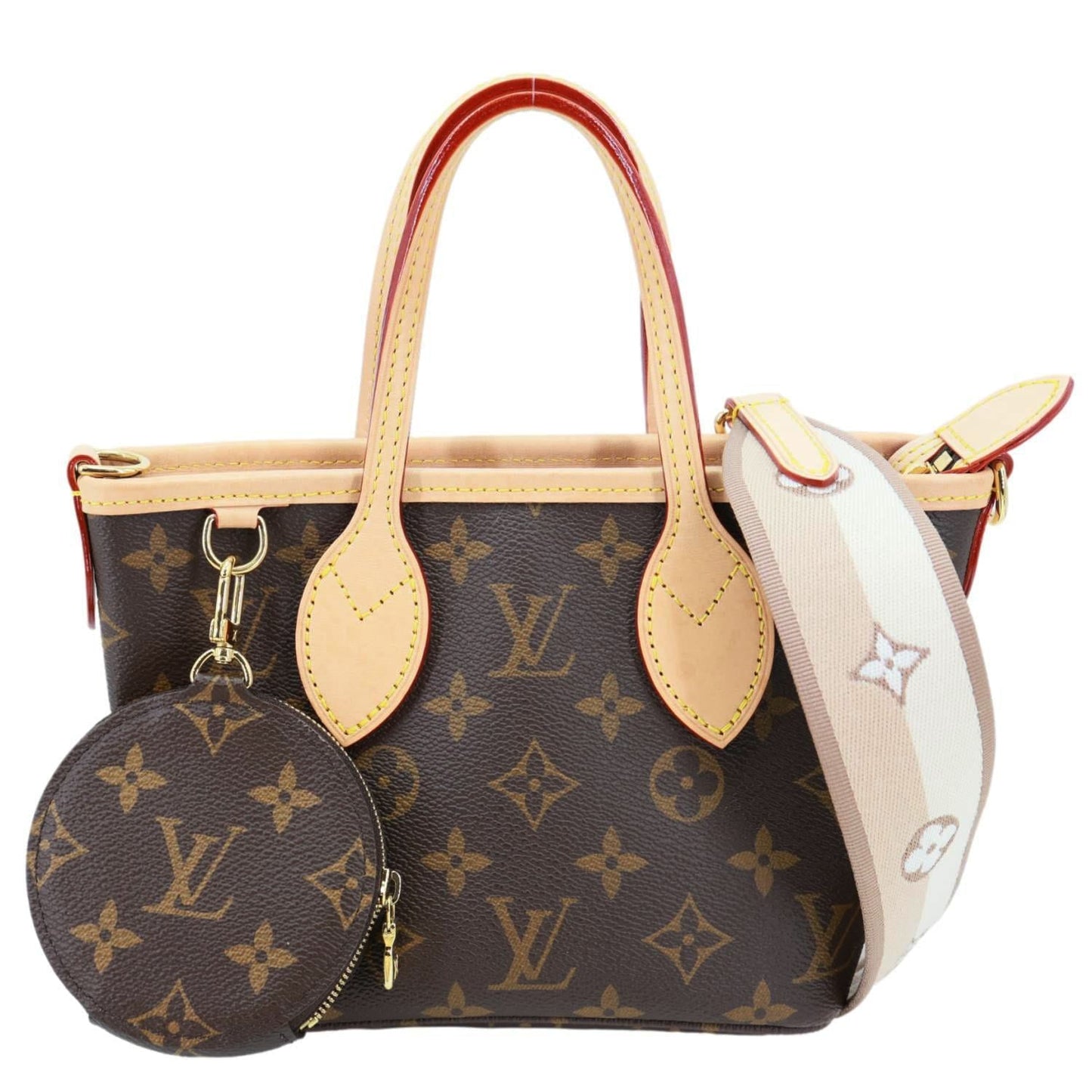 LOUIS VUITTON Neverfull BB Monogram Canvas Tote Shoulder Bag Brown
