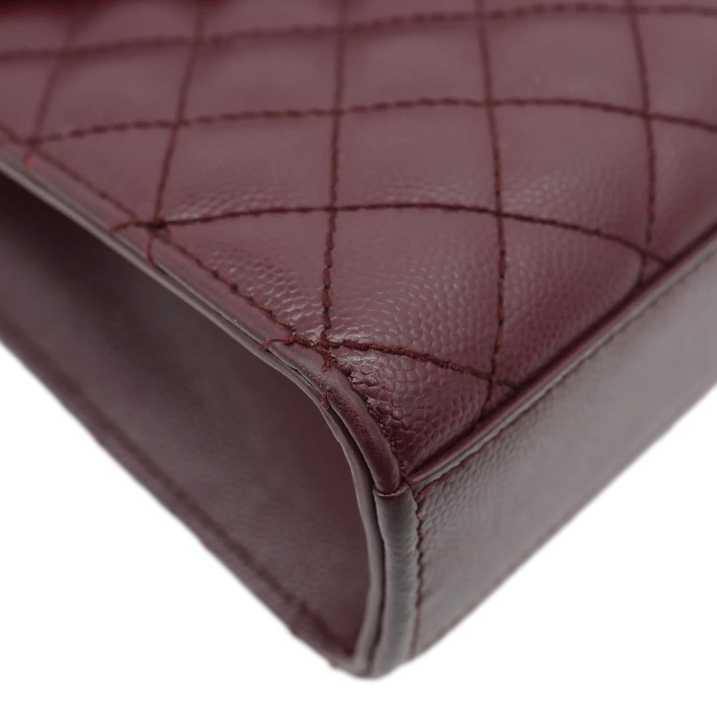YVES SAINT LAURENT Envelope Flap Medium Grain De Poudre Crossbody Bag Burgundy