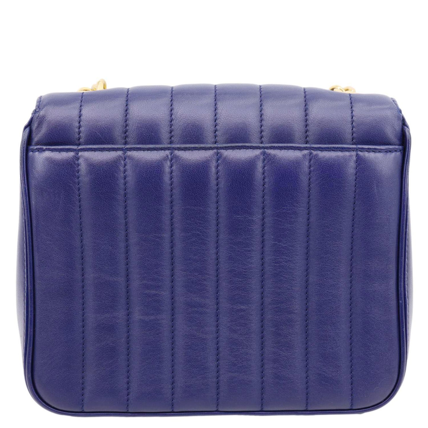 YVES SAINT LAURENT Vicky Medium Matelasse Lambskin Chain Crossbody Bag Blue
