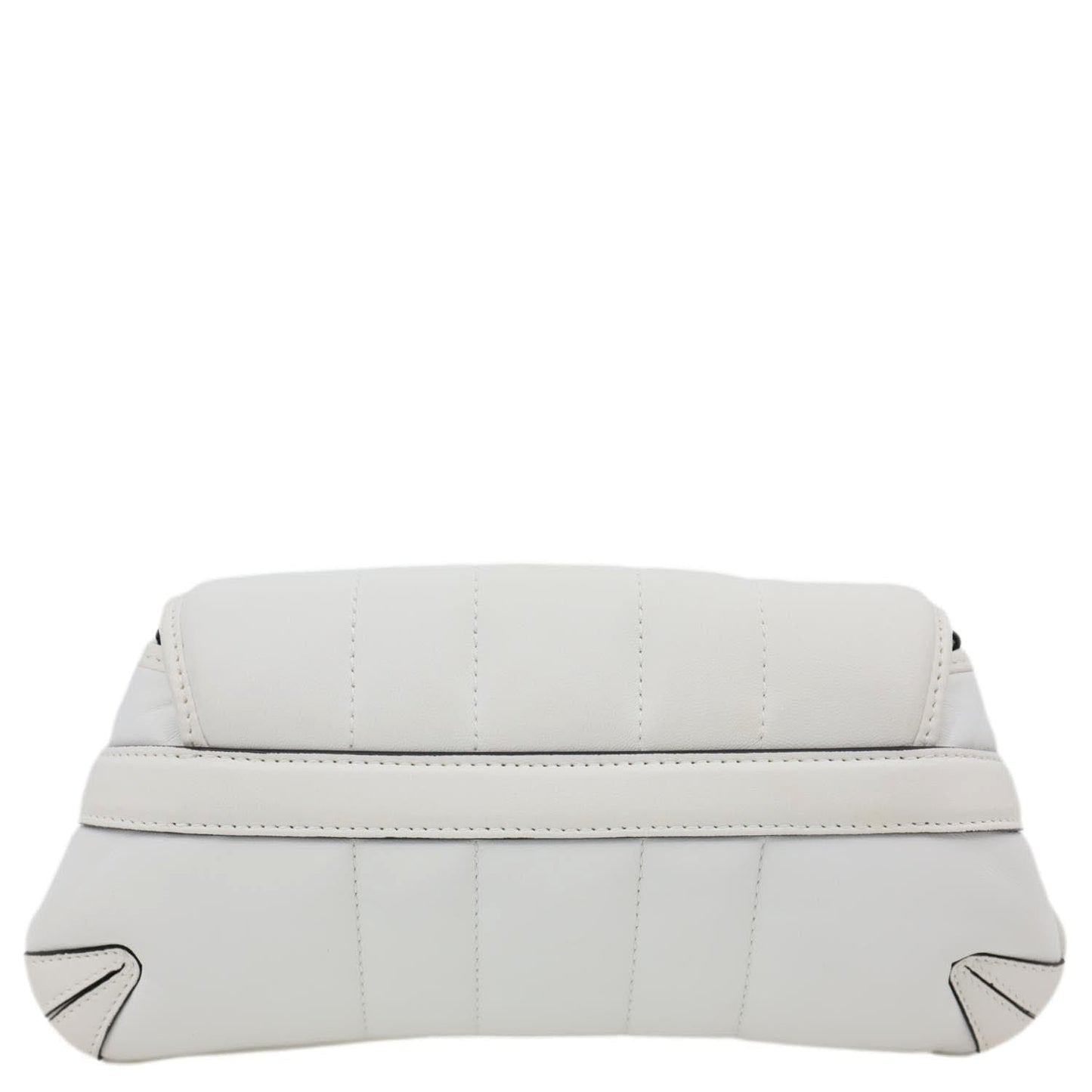 GUCCI Horsebit Quilted Lambskin Leather Chain Shoulder Bag White 764339