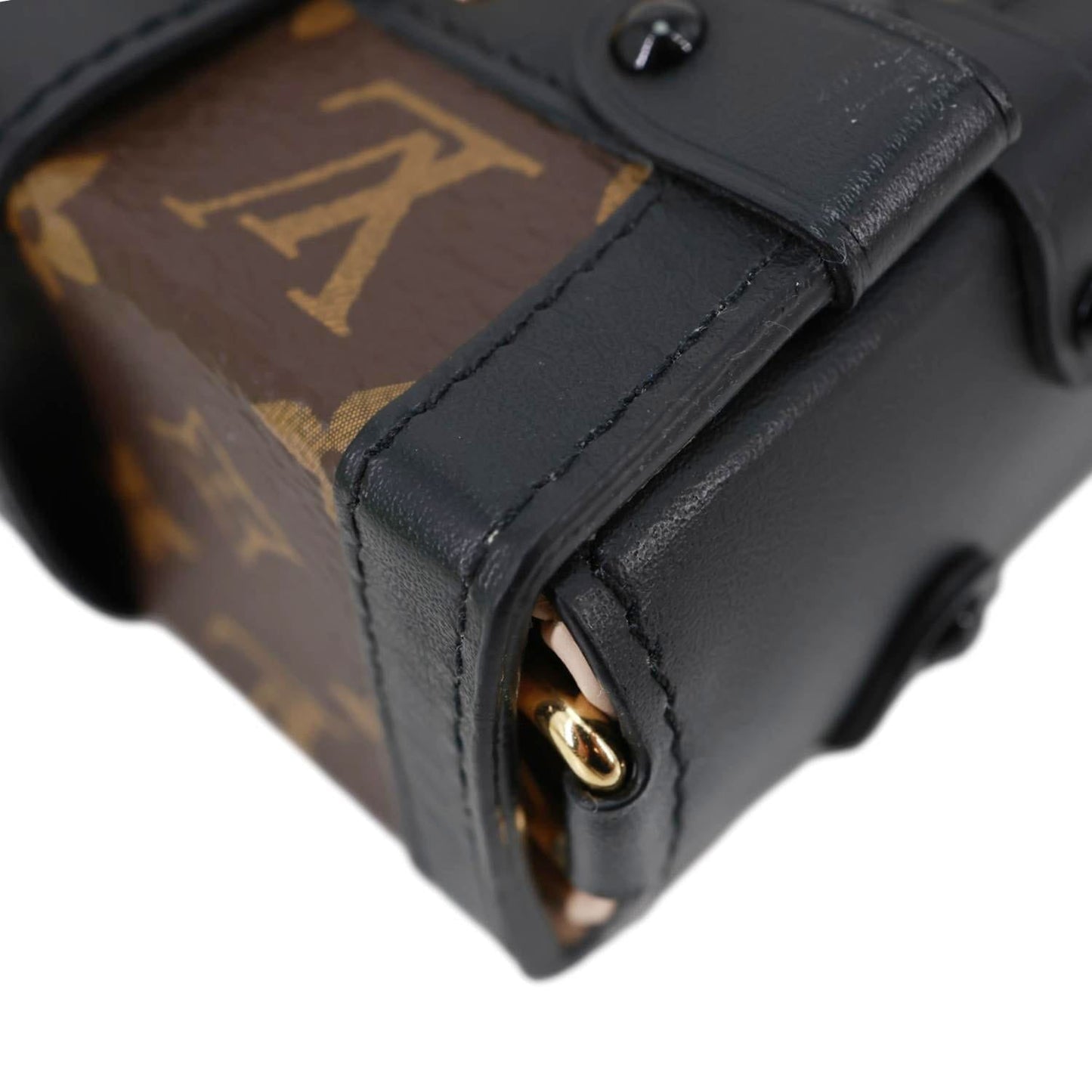 LOUIS VUITTON Essential Trunk NM Monogram Canvas Crossbody Bag Black