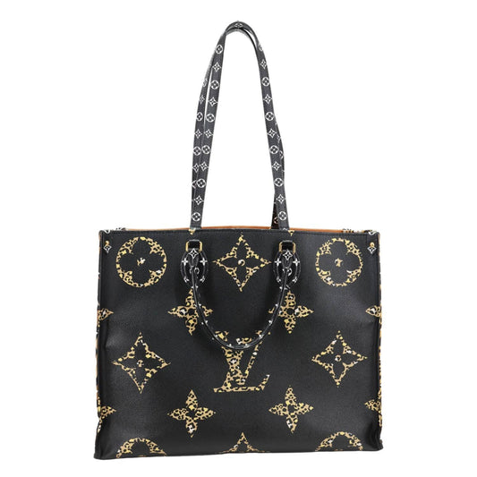 LOUIS VUITTON Onthego Jungle GM Giant Monogram Canvas Tote Shoulder Bag Black