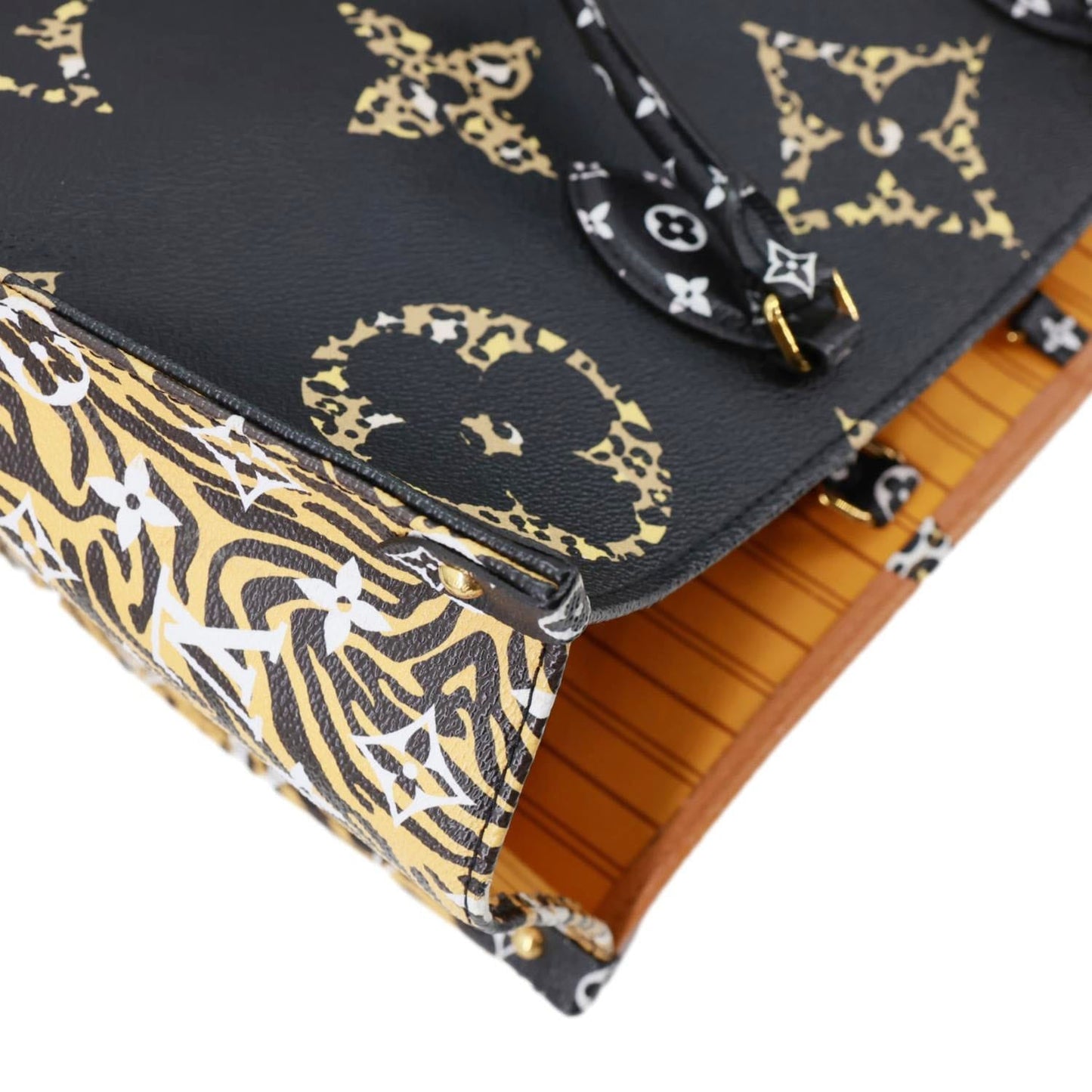 LOUIS VUITTON Onthego Jungle GM Giant Monogram Canvas Tote Shoulder Bag Black