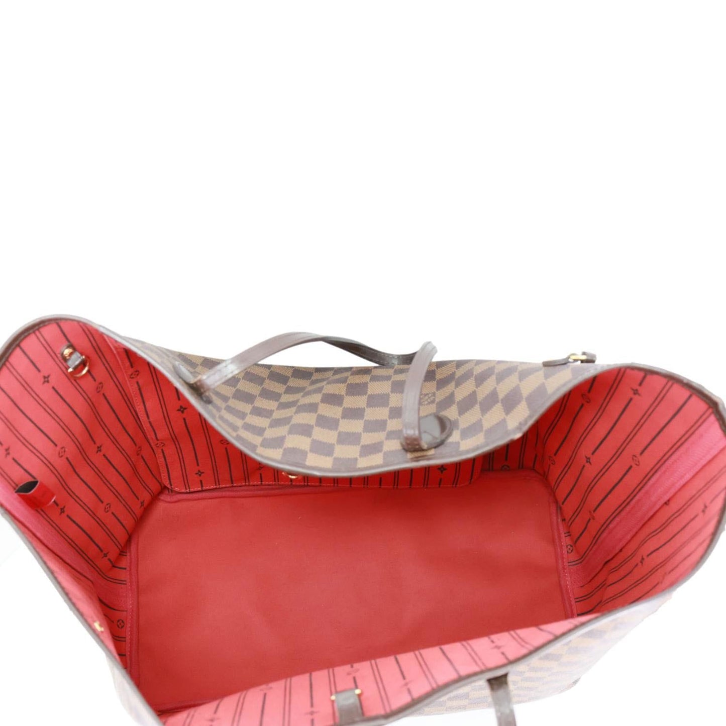 LOUIS VUITTON Neverfull GM Damier Ebene Tote Bag Brown