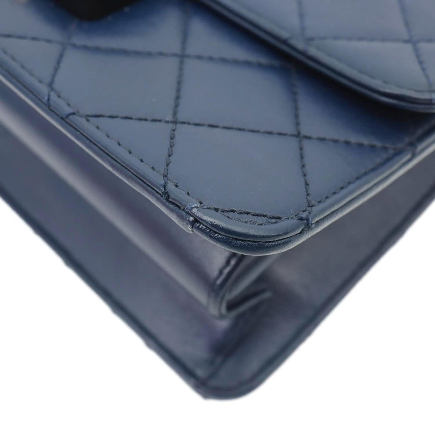CHANEL Beauty Lock Flap Lambskin Leather Crossbody Bag Blue