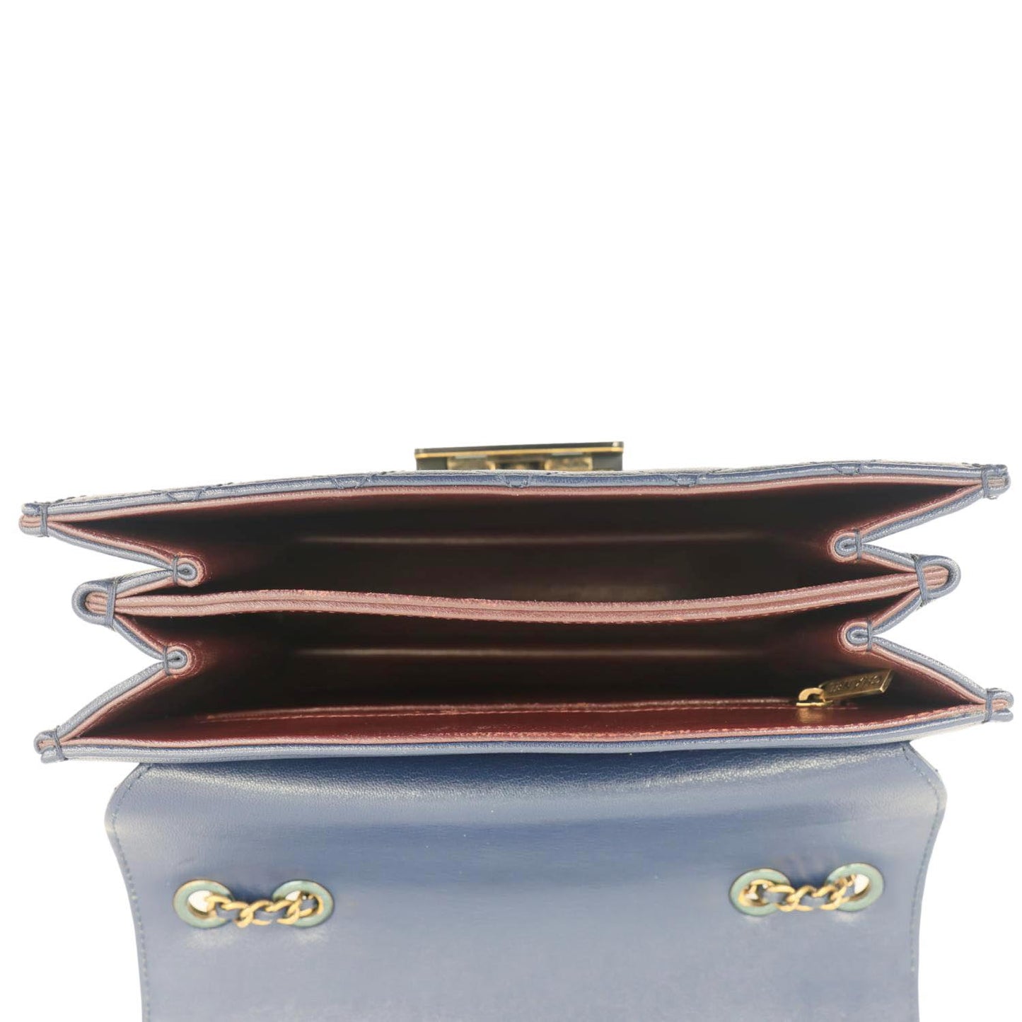 CHANEL Beauty Lock Flap Lambskin Leather Crossbody Bag Blue