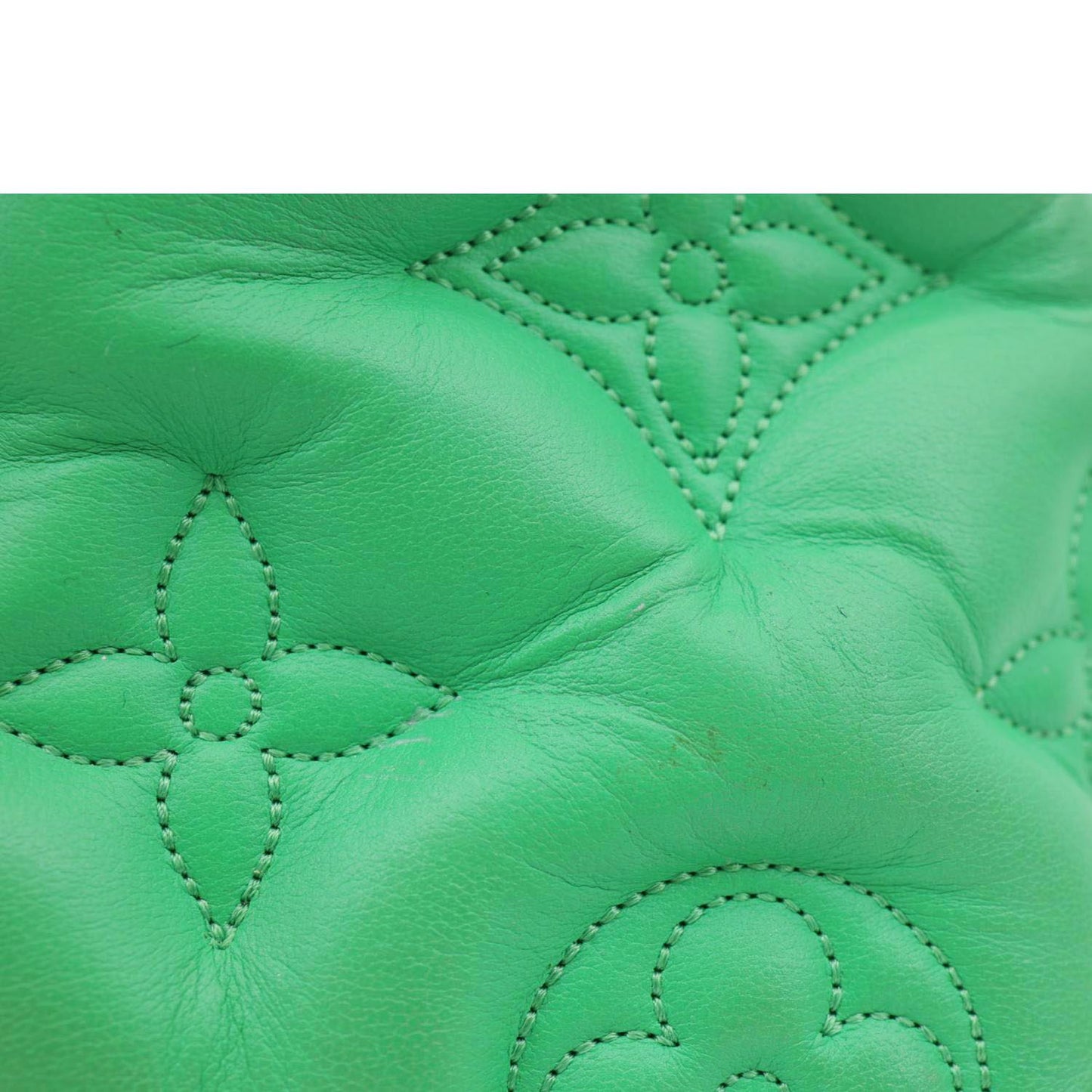 LOUIS VUITTON Alma Soft BB Bubblegram Quilted Leather Satchel Crossbody Bag Green