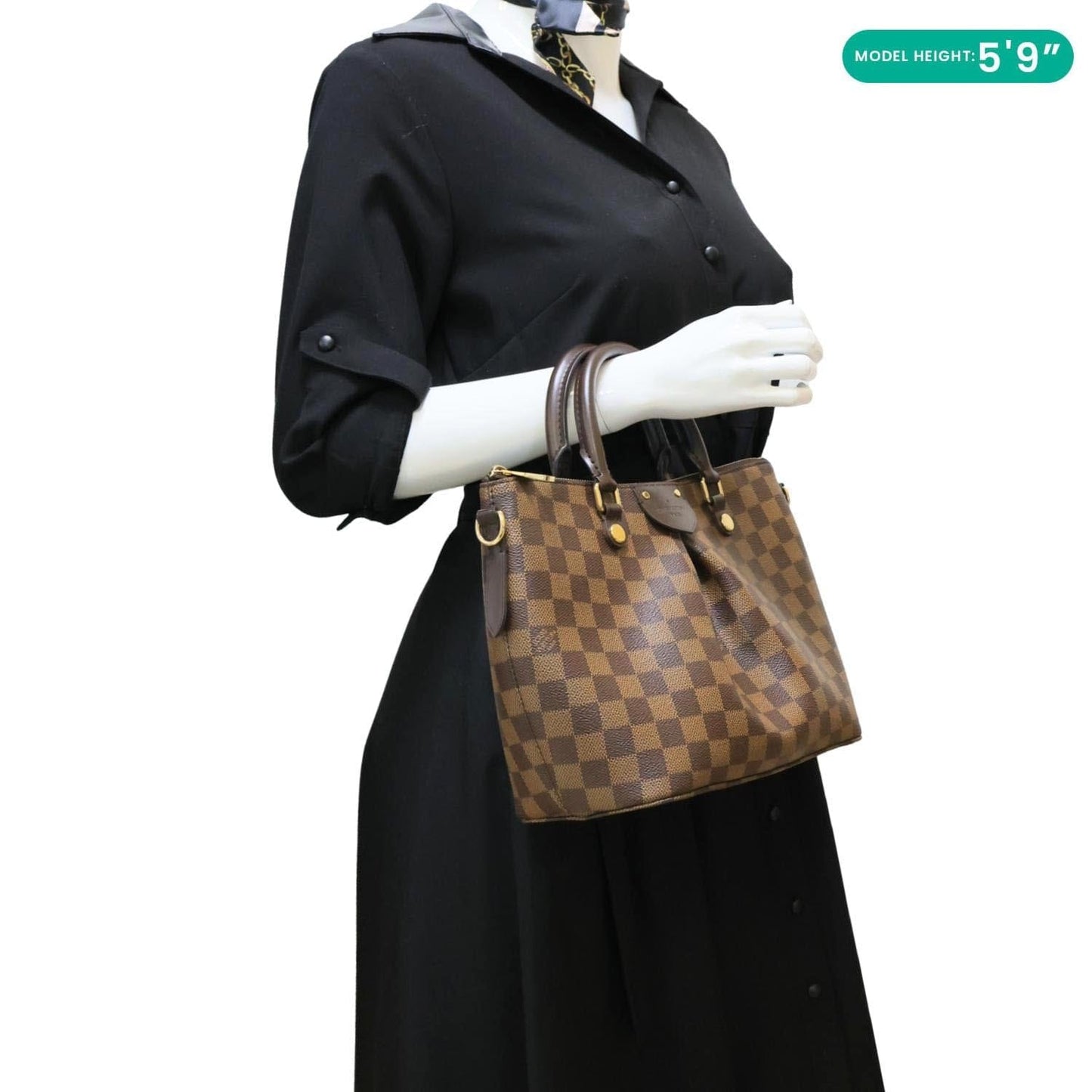LOUIS VUITTON Siena MM Damier Ebene Shoulder Bag Brown