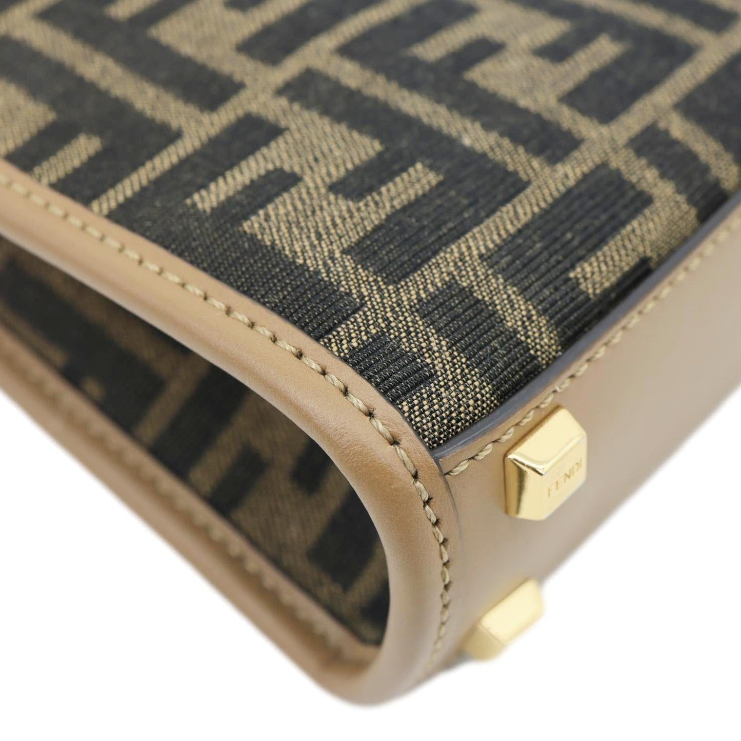 FENDI Sunshine Mini Zucca FF Canvas Shopper Tote Bag Brown