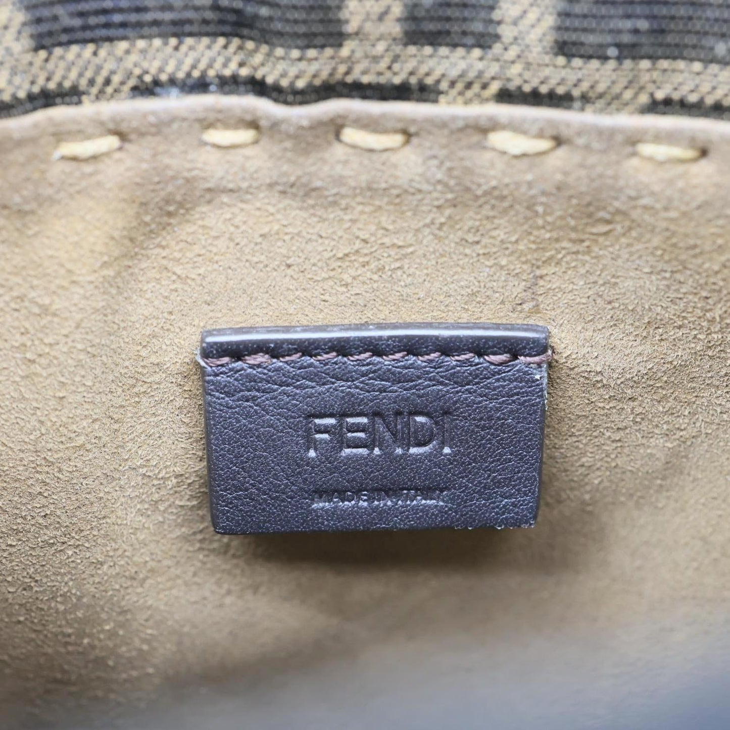 FENDI Sunshine Mini Zucca FF Canvas Shopper Tote Bag Brown