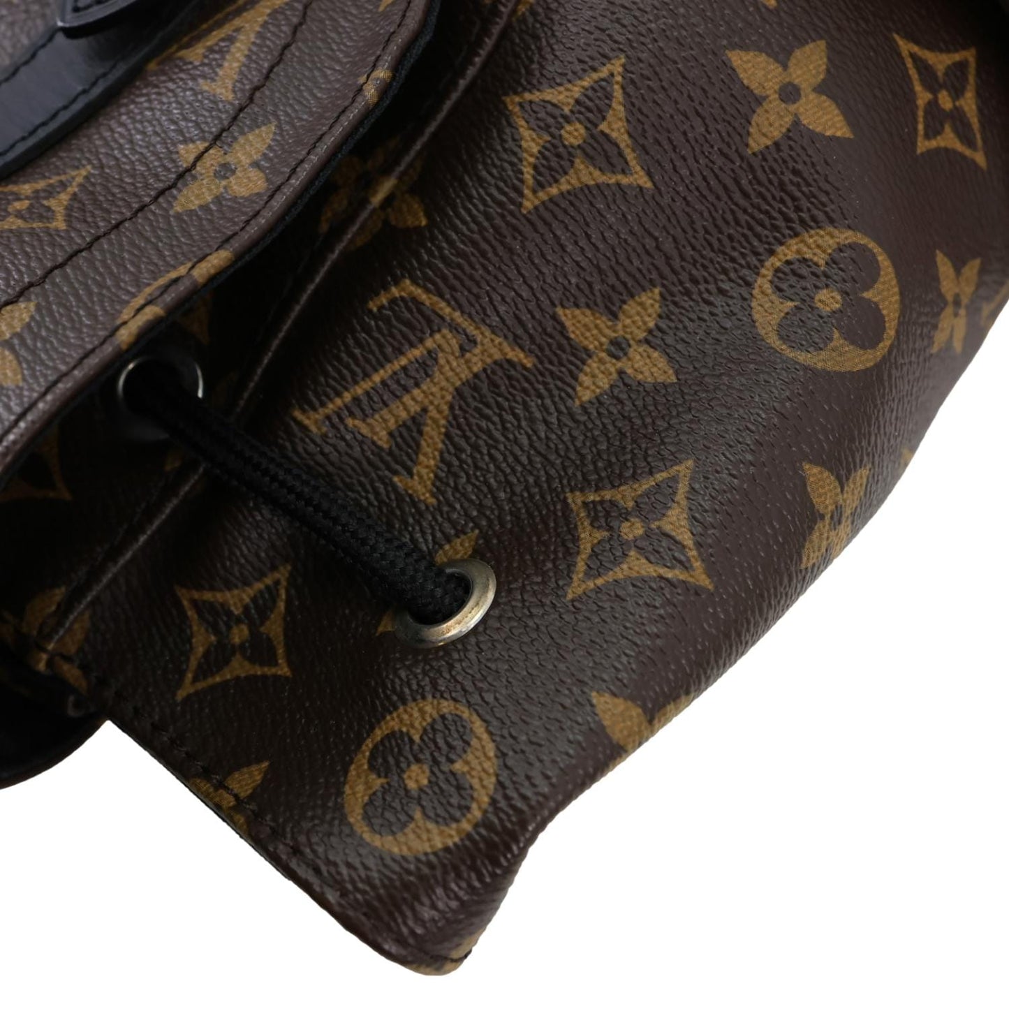 LOUIS VUITTON Christopher PM Monogram Macassar Canvas Backpack Bag Brown