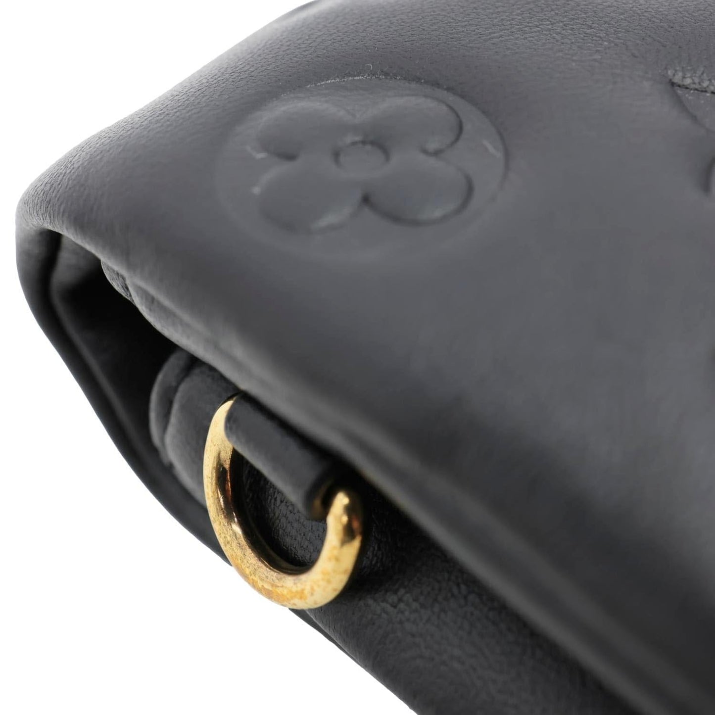 LOUIS VUITTON Coussin Monogram Embossed Pochette Crossbody Bag Black