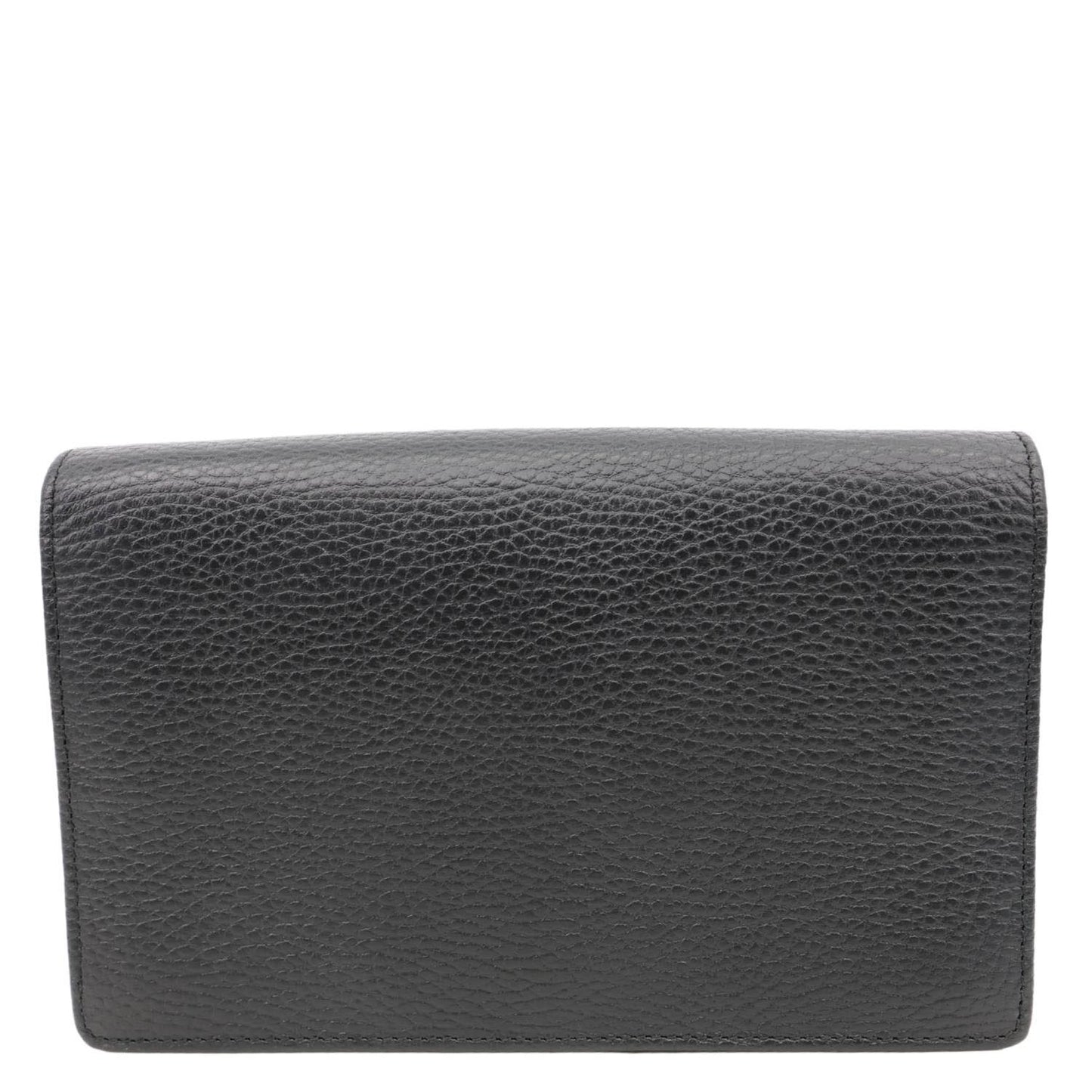 GUCCI GG Marmont WOC Leather Chain Crossbody Bag Black 497985