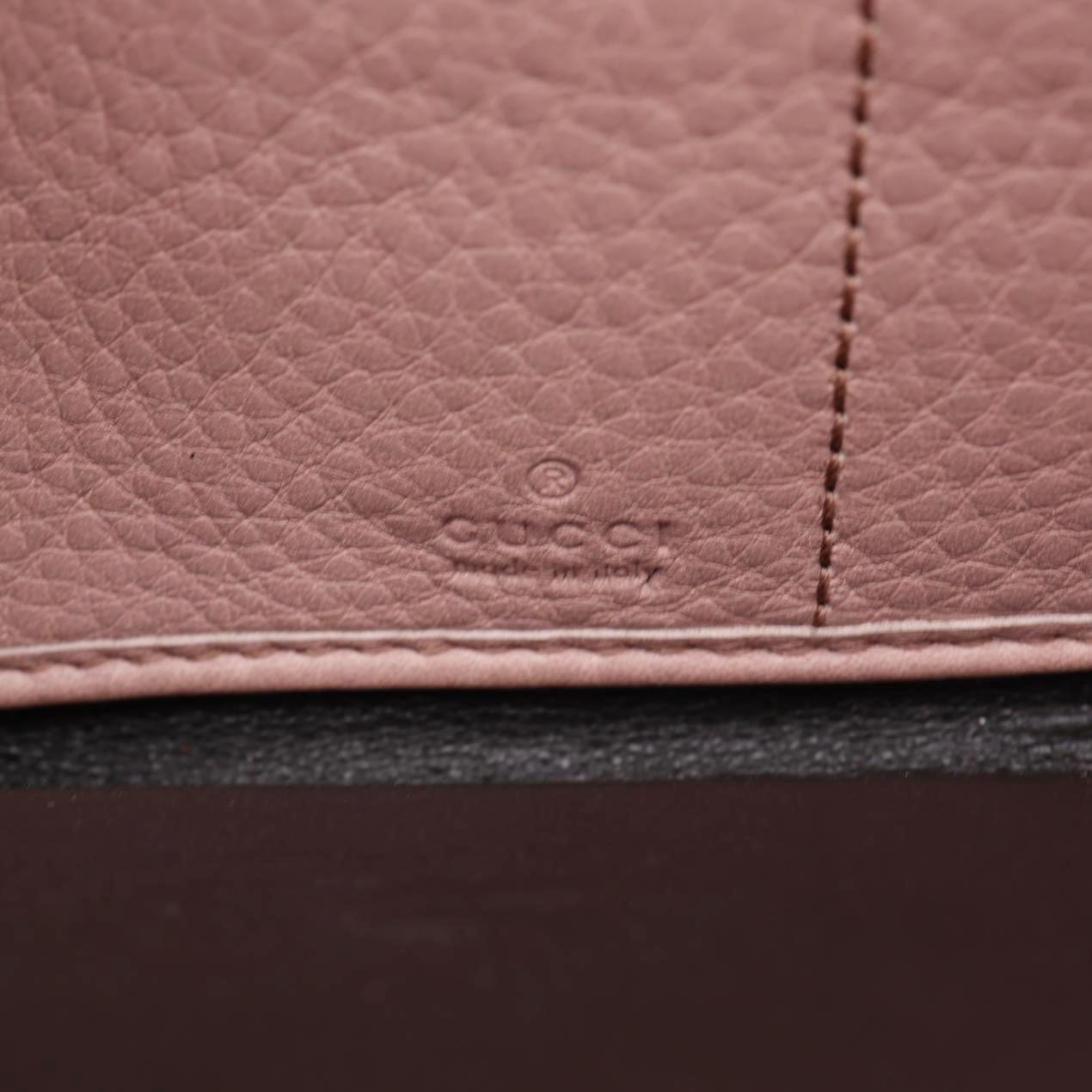 GUCCI Soho Pebbled Calfskin Zip Around Wallet Pink 308280
