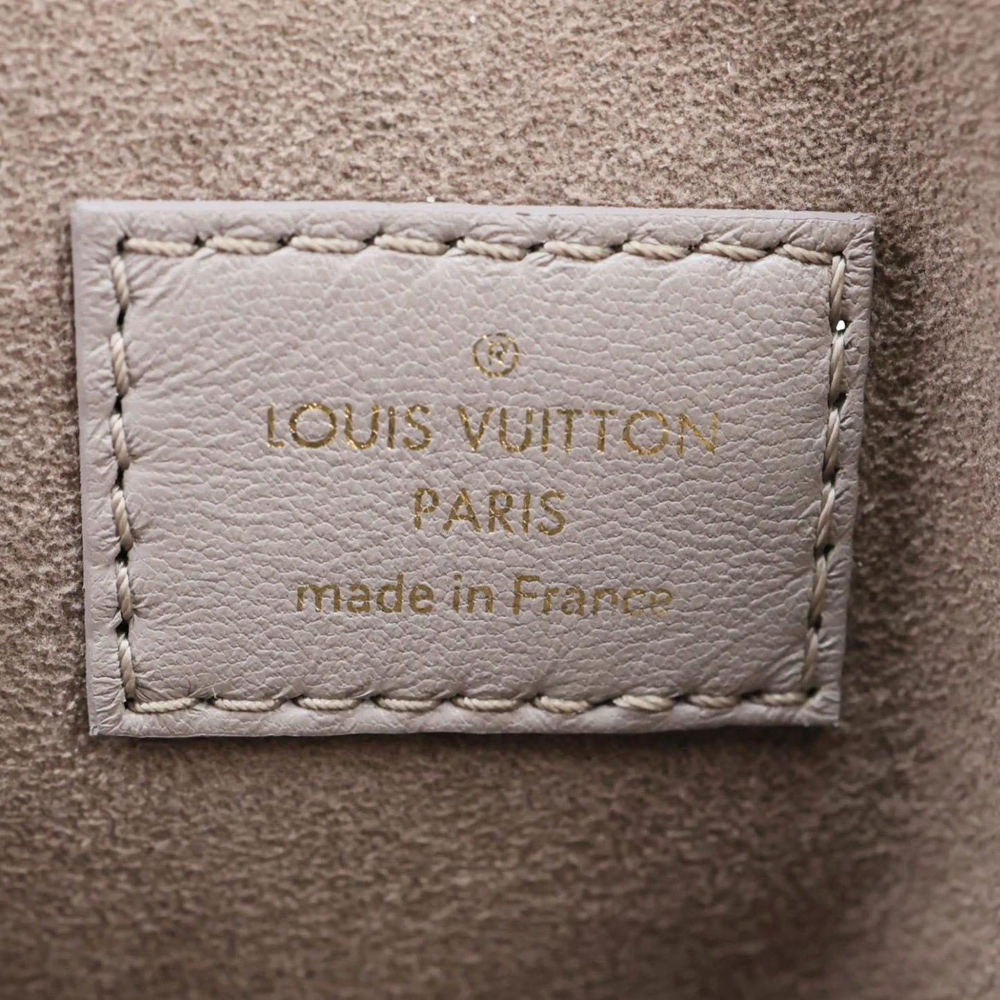 LOUIS VUITTON Coussin PM Monogram Embossed Lambskin Leather Shoulder Bag Gris