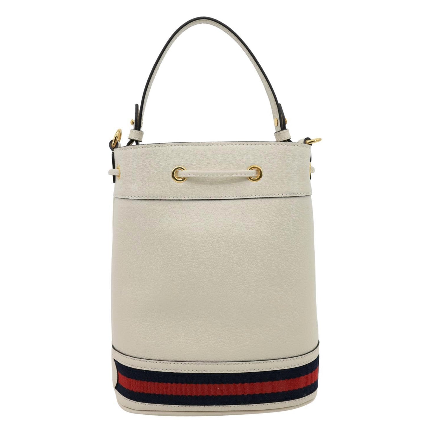 GUCCI GG Ophidia Leather Bucket Crossbody Bag Off White 610846