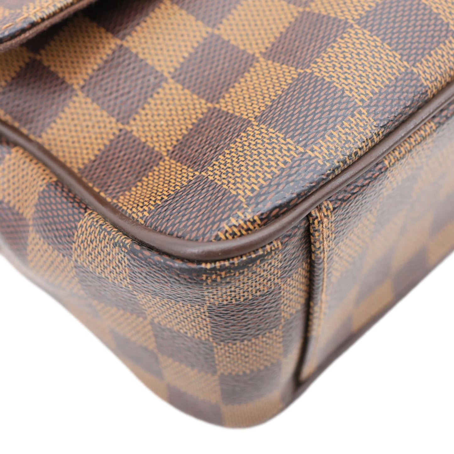 LOUIS VUITTON Shelton MM Damier Ebene Messenger Bag Brown