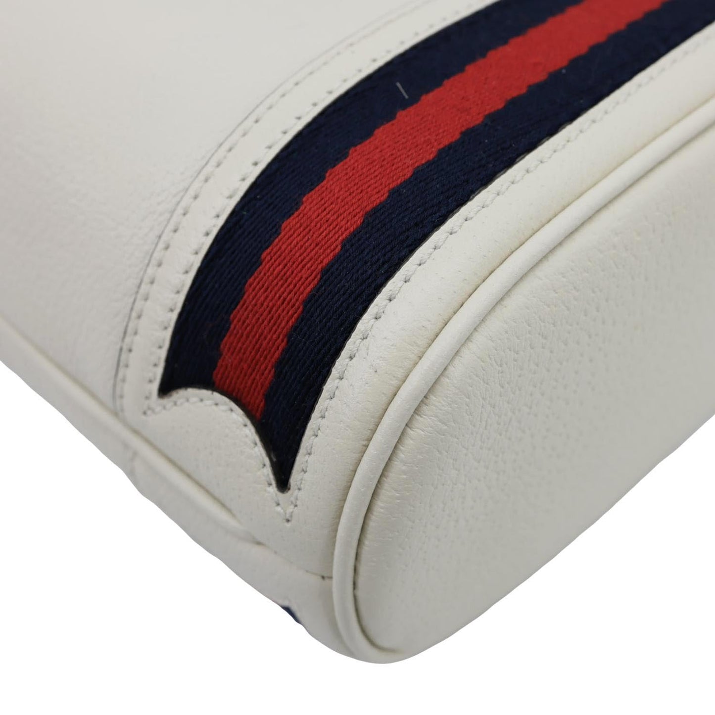 GUCCI GG Ophidia Leather Bucket Crossbody Bag Off White 610846