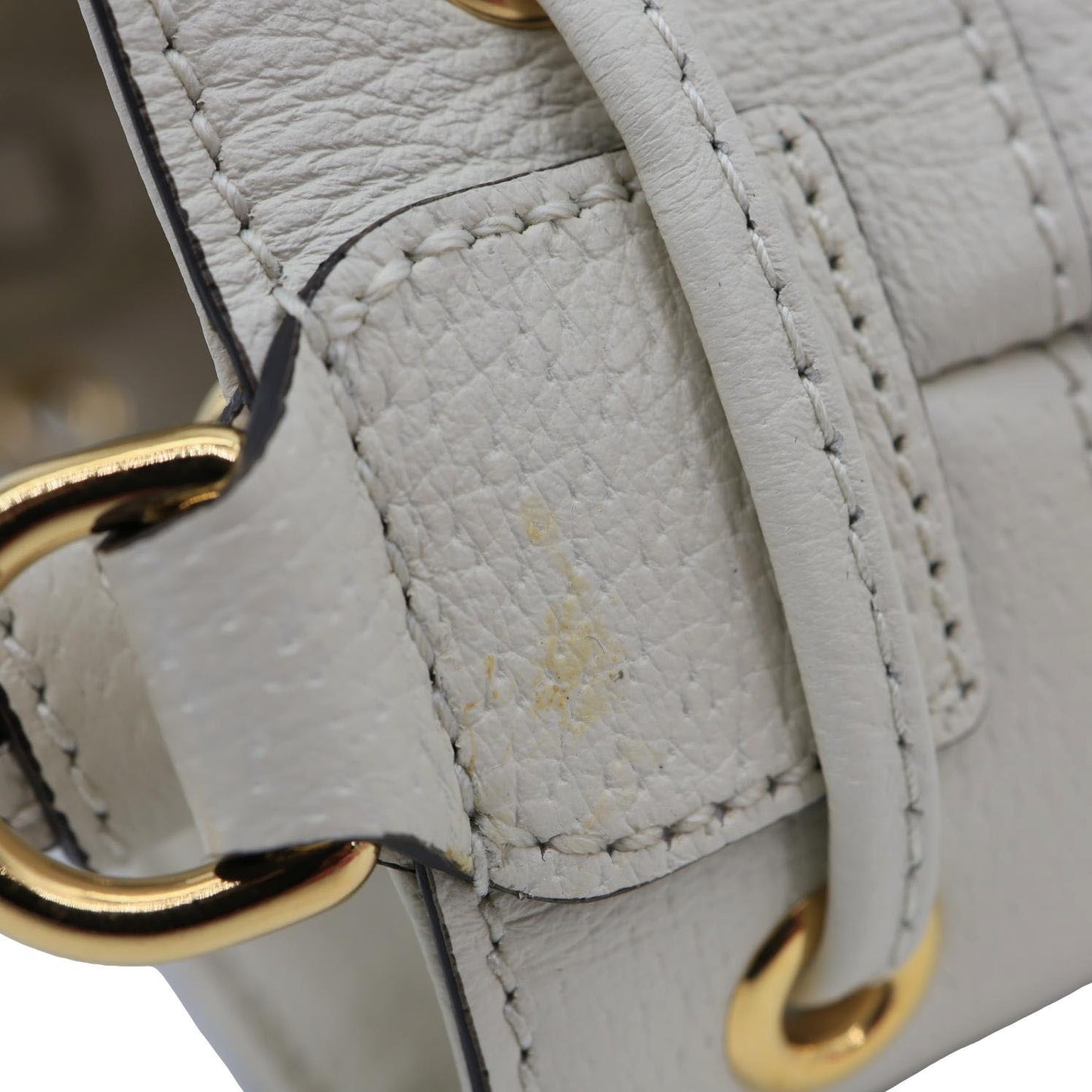 GUCCI GG Ophidia Leather Bucket Crossbody Bag Off White 610846