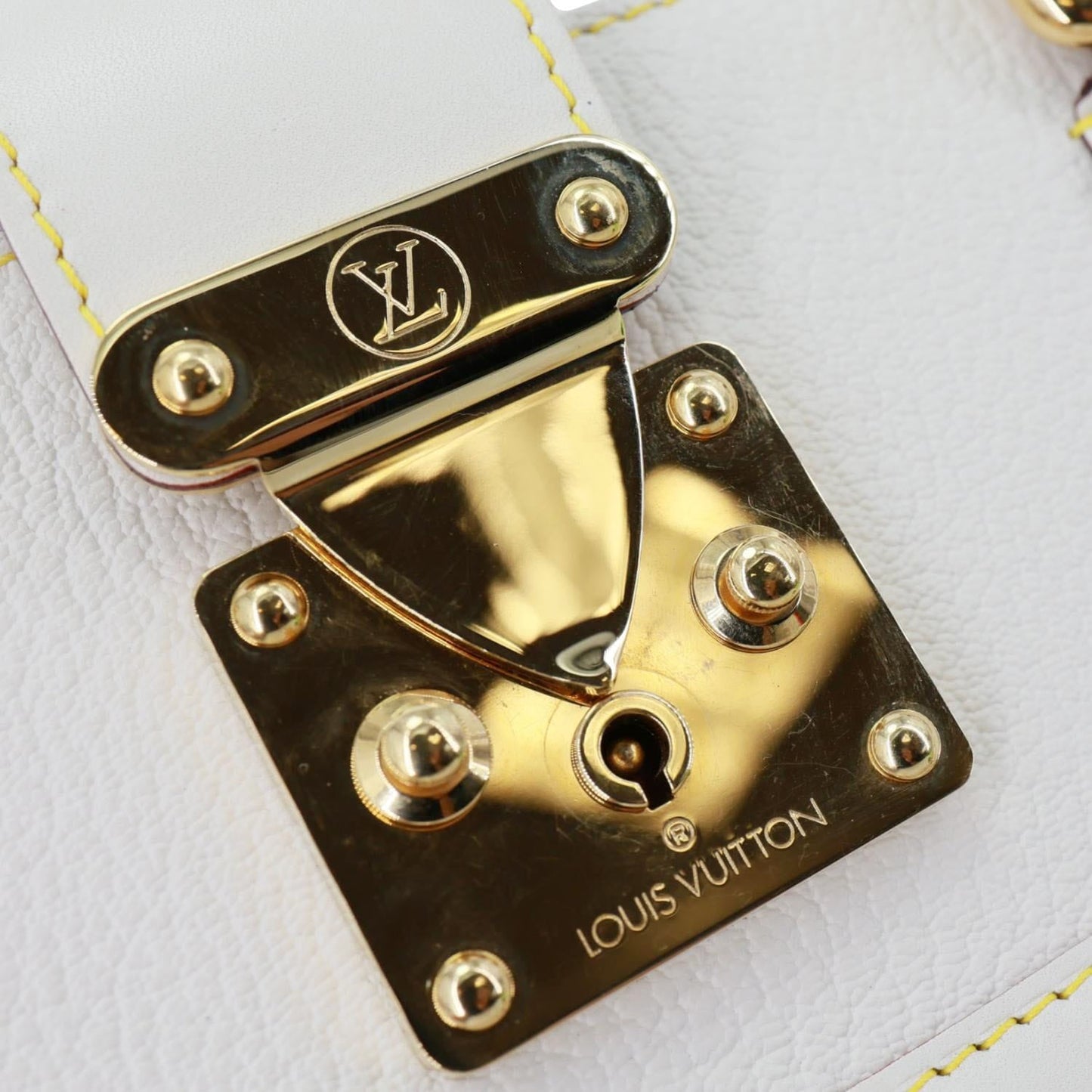 LOUIS VUITTON Suhali Le Fabuleux Leather Satchel Bag Off White