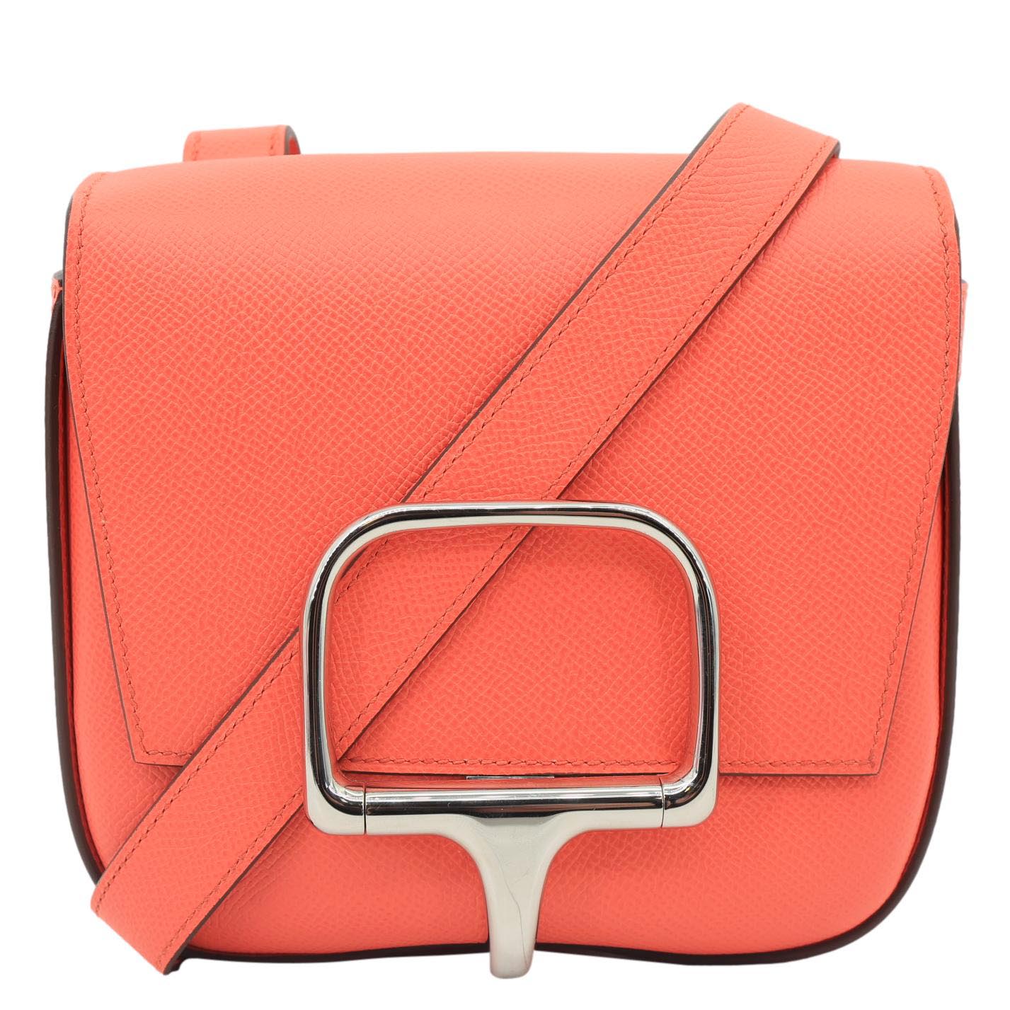 HERMES Della Cavalleria Mini Epsom Leather Shoulder Bag Pink