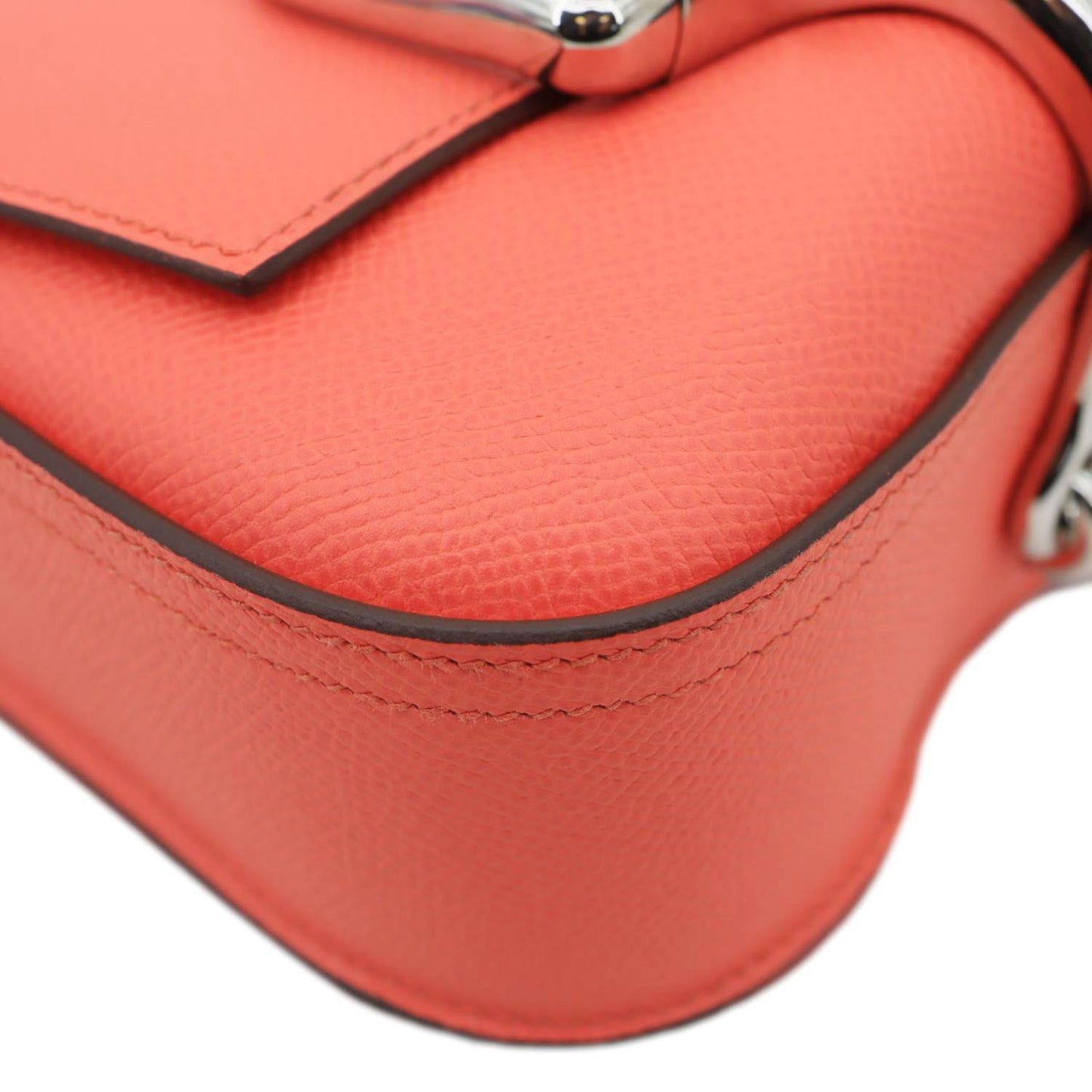 HERMES Della Cavalleria Mini Epsom Leather Shoulder Bag Pink