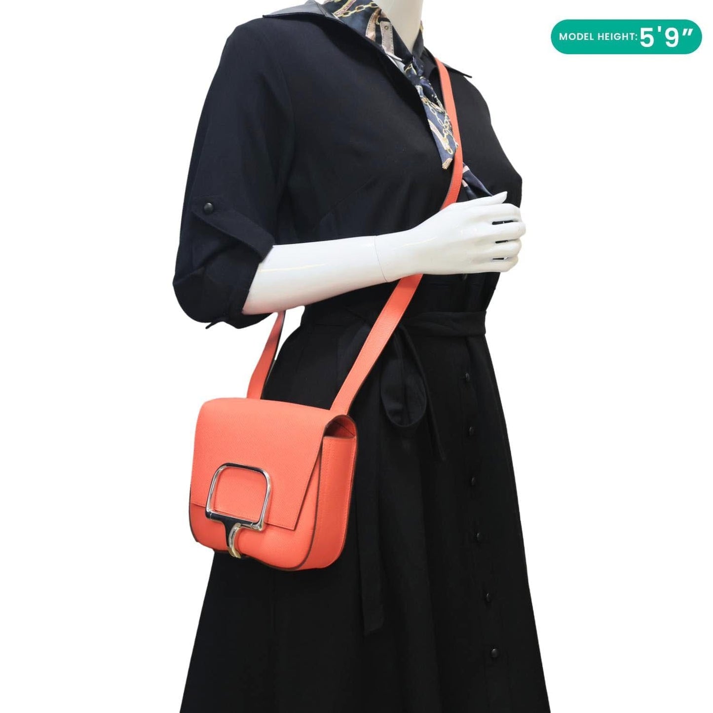 HERMES Della Cavalleria Mini Epsom Leather Shoulder Bag Pink