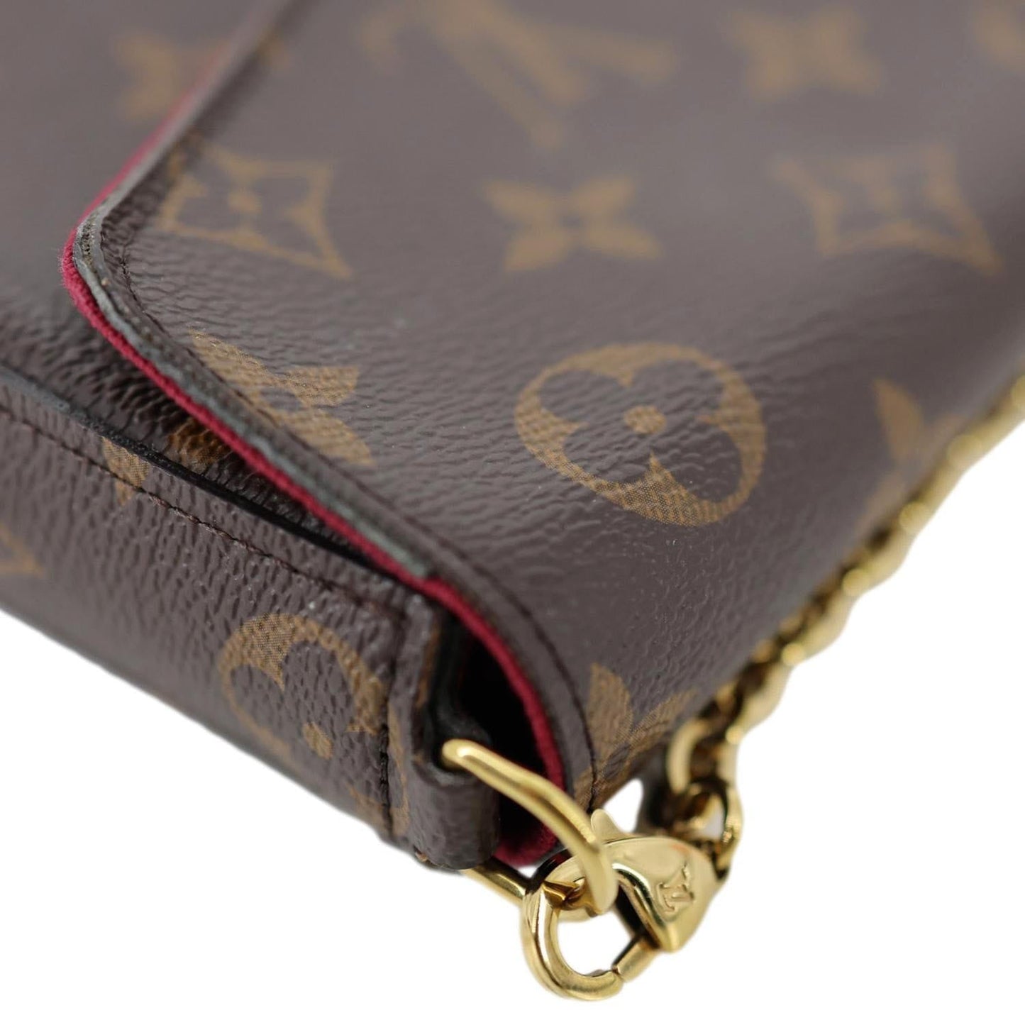 LOUIS VUITTON Felicie Pochette Monogram Canvas Crossbody Bag Brown