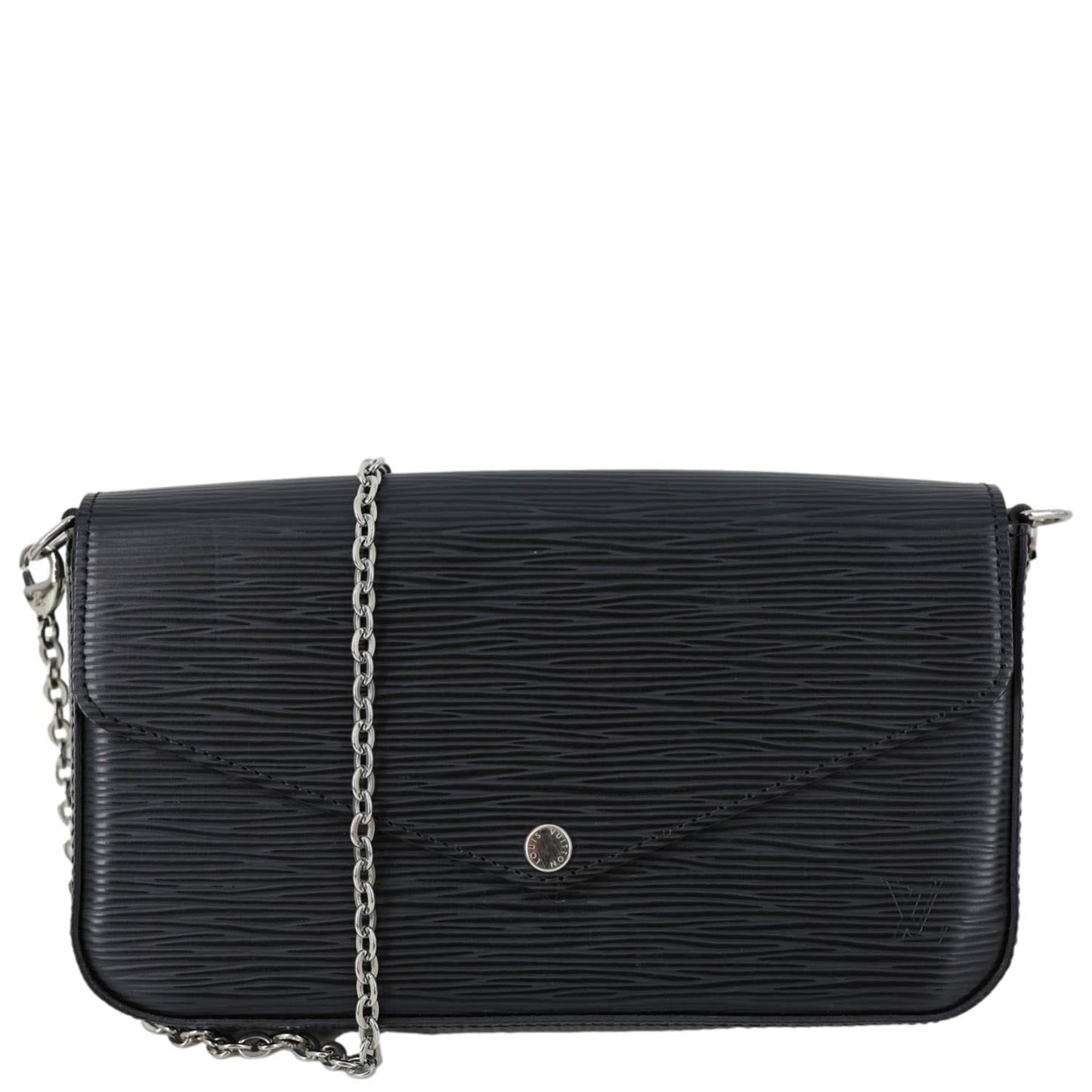 LOUIS VUITTON Felicie Pochette Epi Leather Crossbody Bag Black