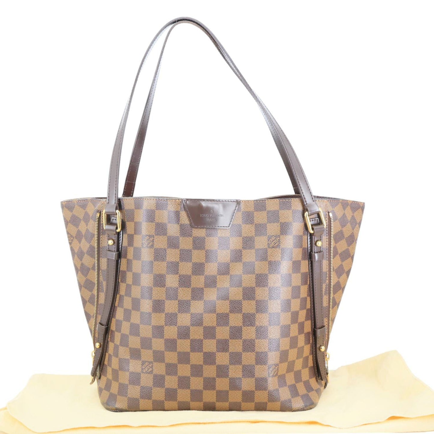LOUIS VUITTON Cabas Rivington Damier Ebene Shoulder Bag Brown