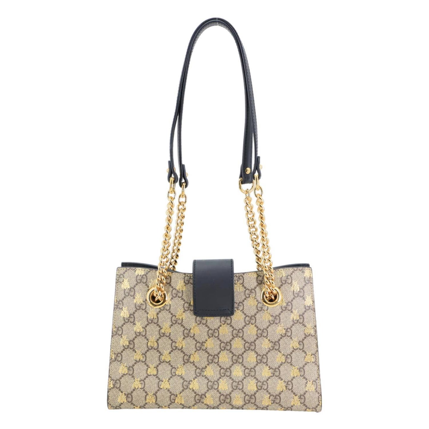 GUCCI Padlock Small GG Supreme Bees Canvas Tote Bag Beige 498156