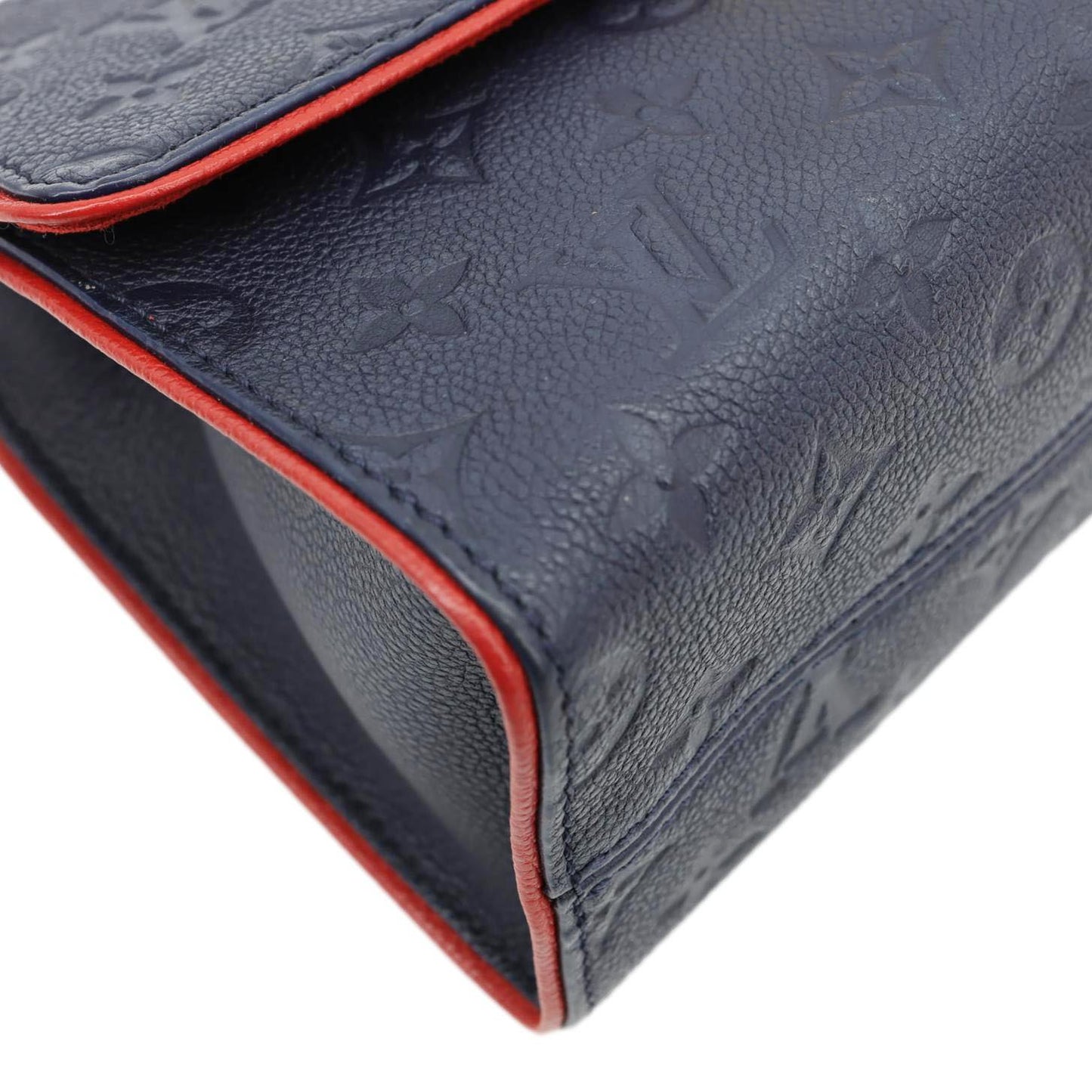LOUIS VUITTON Saint Sulpice PM Empreinte Leather Crossbody Bag Navy Blue