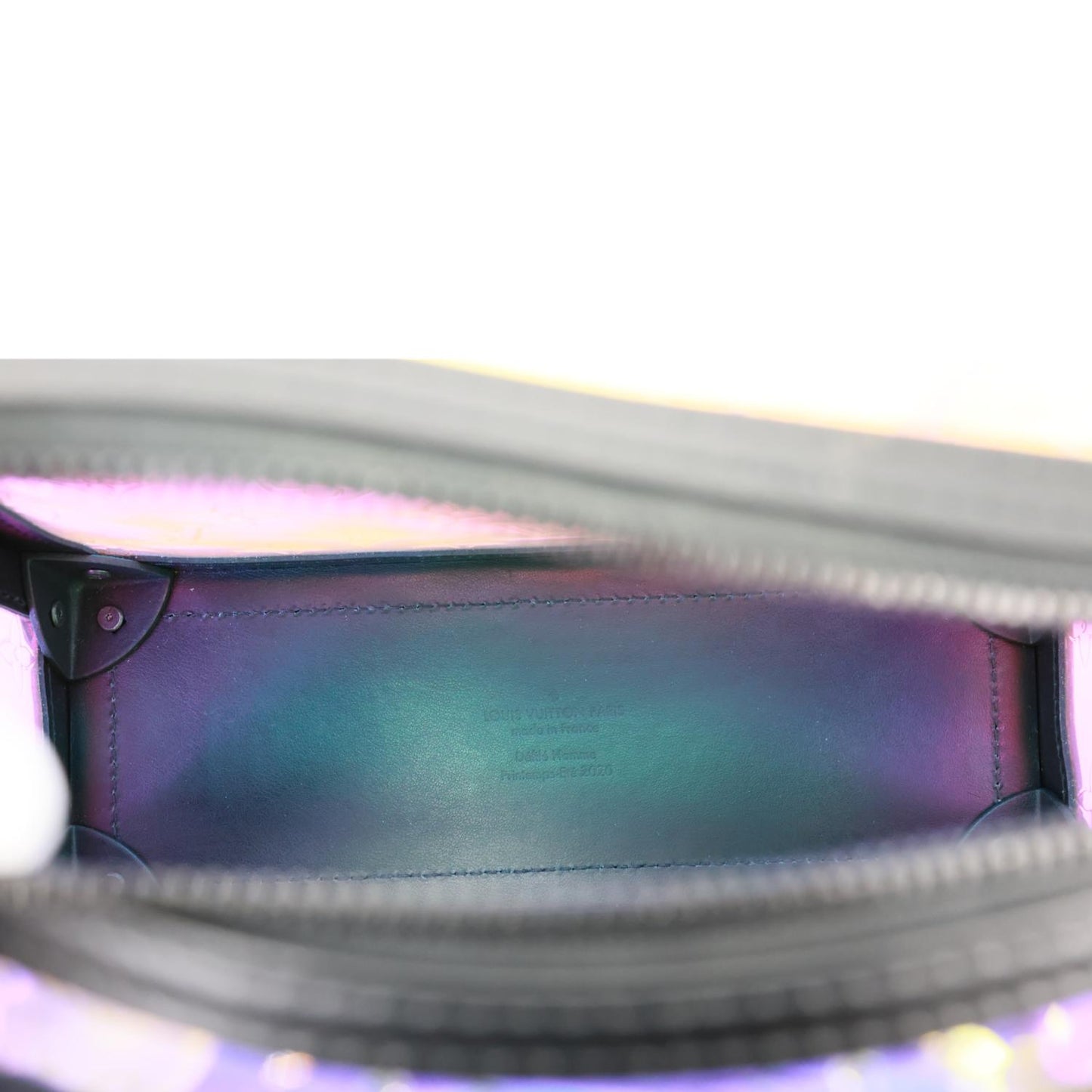 LOUIS VUITTON Soft Trunk PVC Solar Ray Monogram Iridescent Prism Crossbody Bag Black