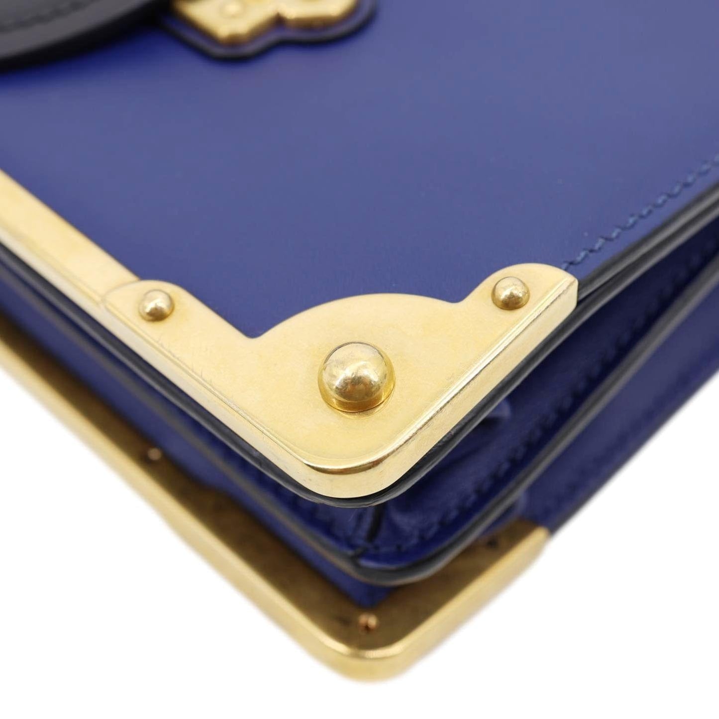 PRADA Cahier City Saffiano Leather Shoulder Bag Blue