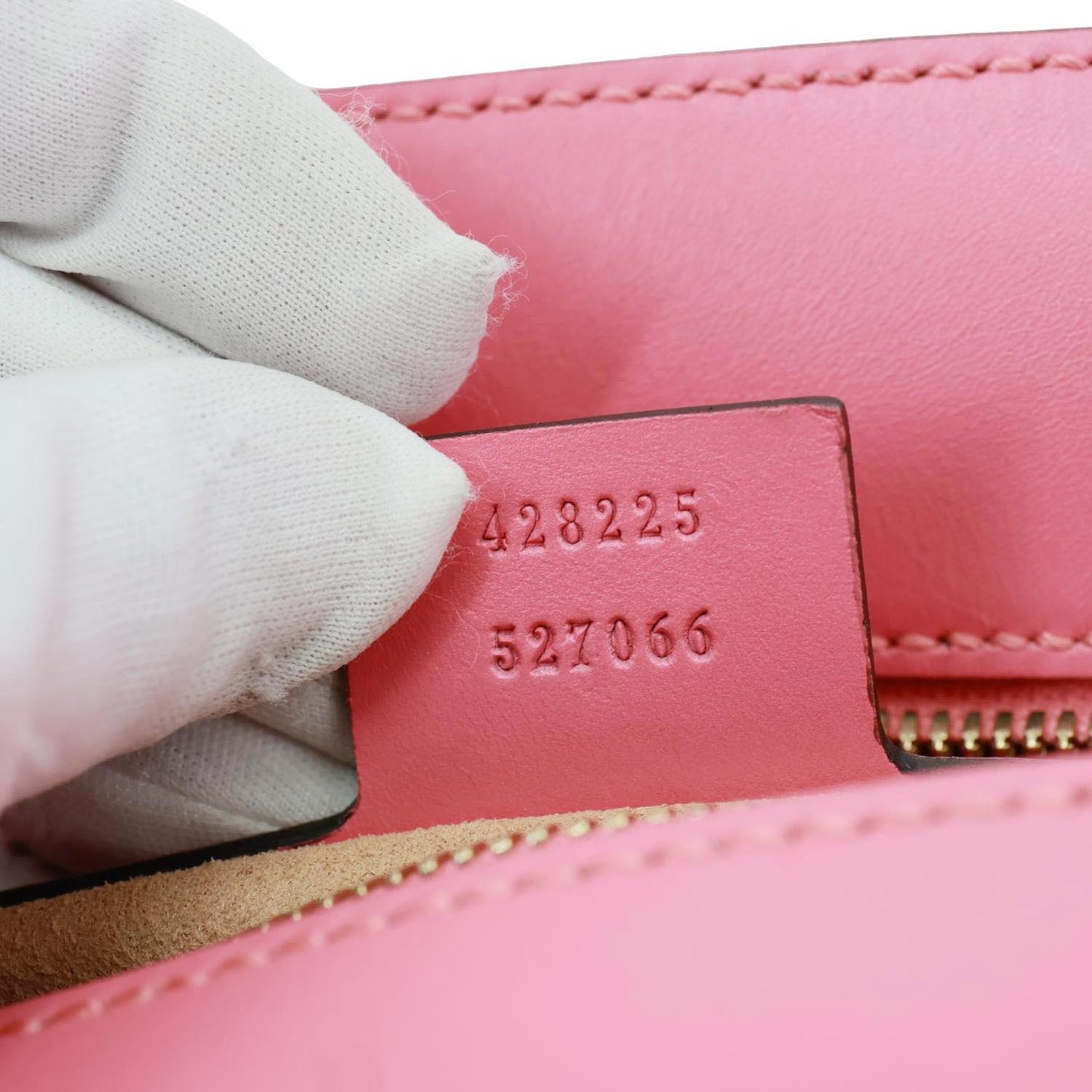 GUCCI GG Signature Leather Boston Bag Pink 428225