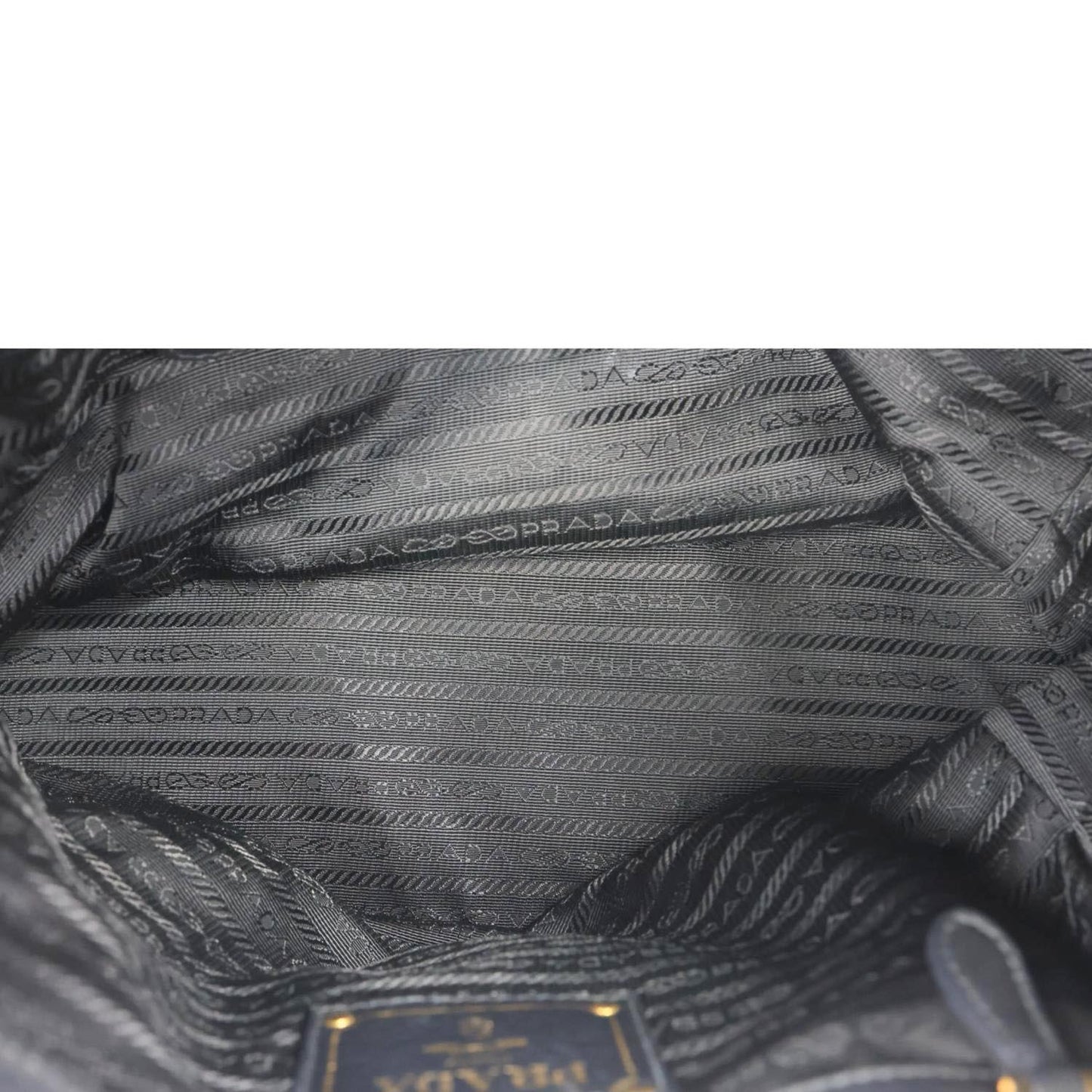 PRADA Vitello Daino Front Zip Leather Hobo Bag Black