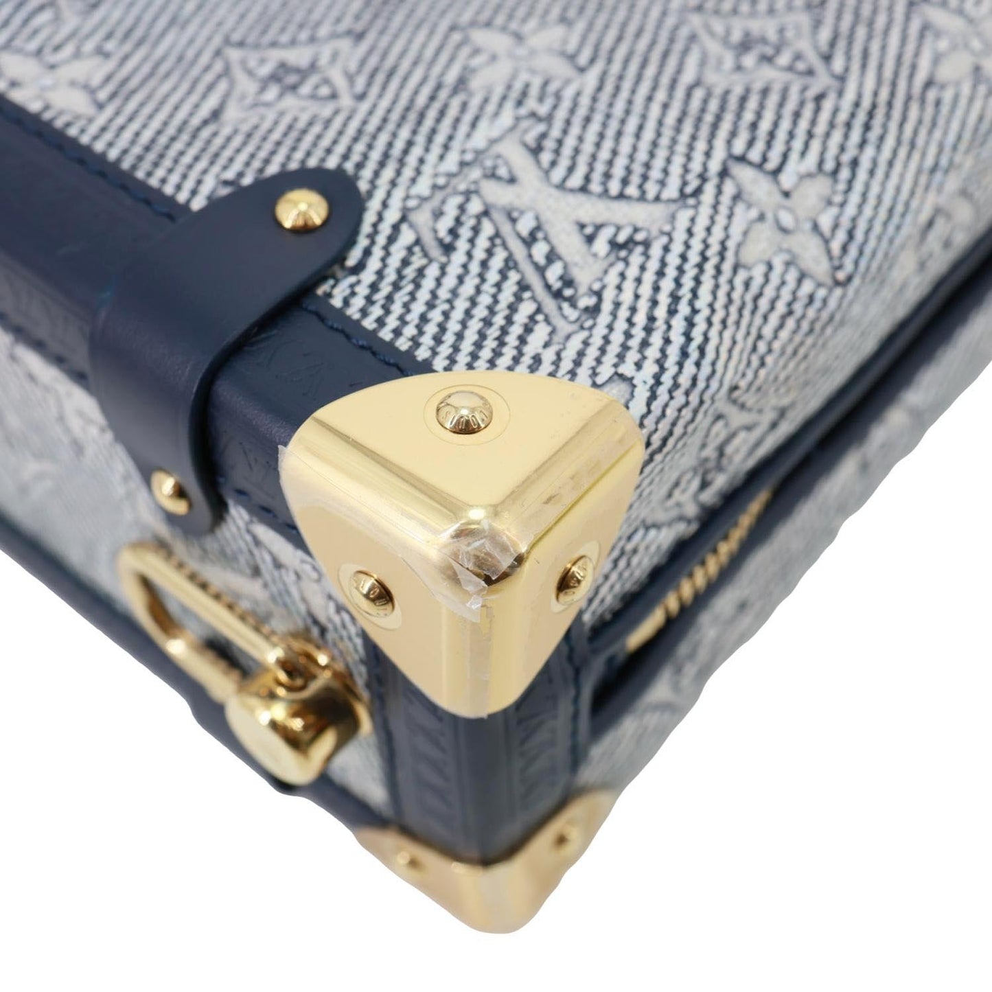 LOUIS VUITTON Side Trunk MM Monoglam Canvas Crossbody Bag Blue