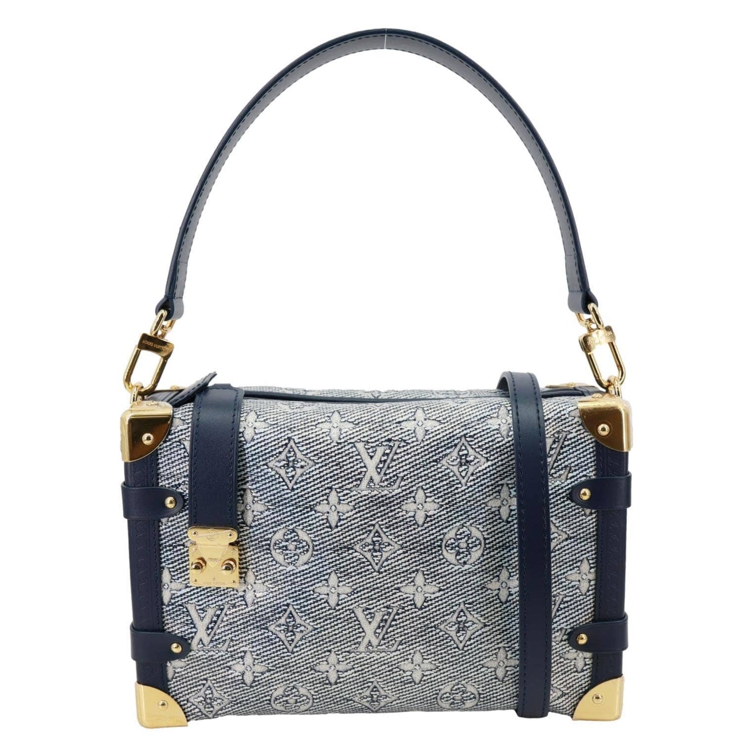LOUIS VUITTON Side Trunk MM Monoglam Canvas Crossbody Bag Blue